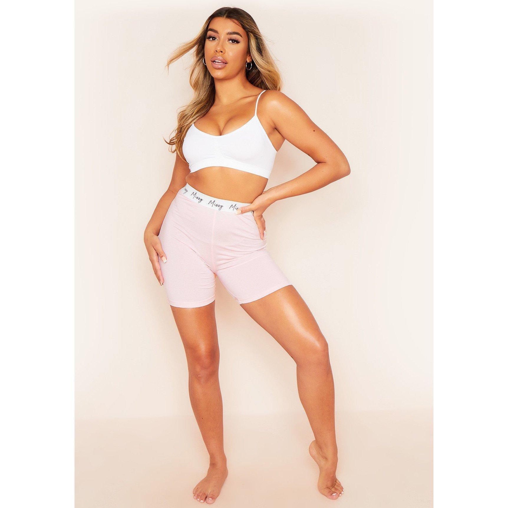 Missy Empire Women's Missy High Waisted Jersey Cycle Short - Pink - 6 (2XS)