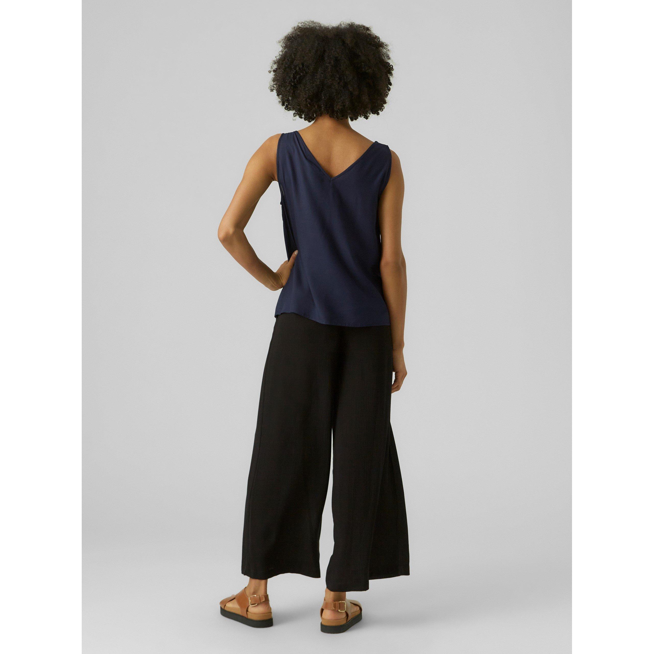 VERO MODA Vmholly SL Short Top Jrs SPE, Top Corto Donna In Materiale Sostenibile, Casual