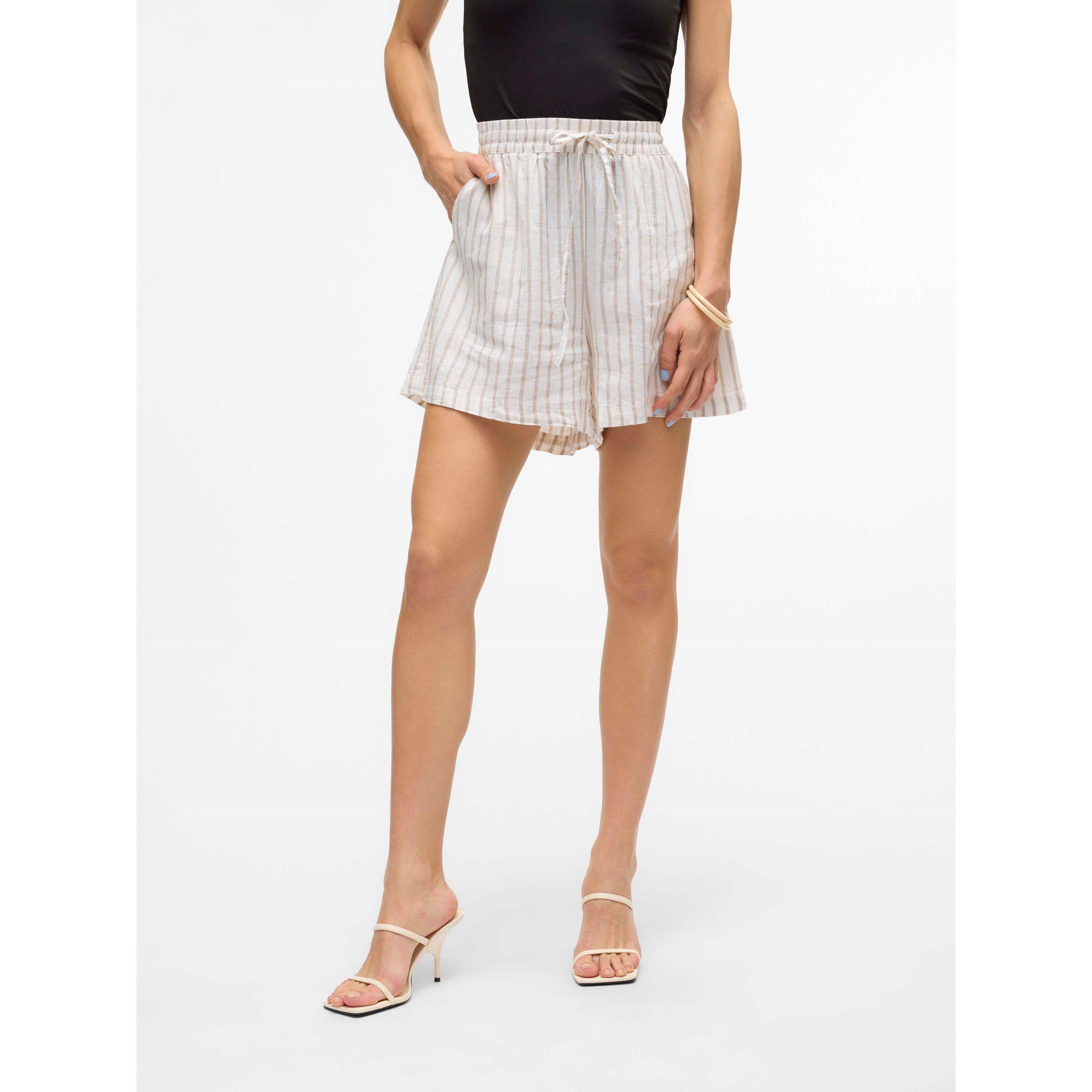 Snow Wh/Stripes - Vero Moda - Women's Linn Woven Tracksuit Shorts - 3