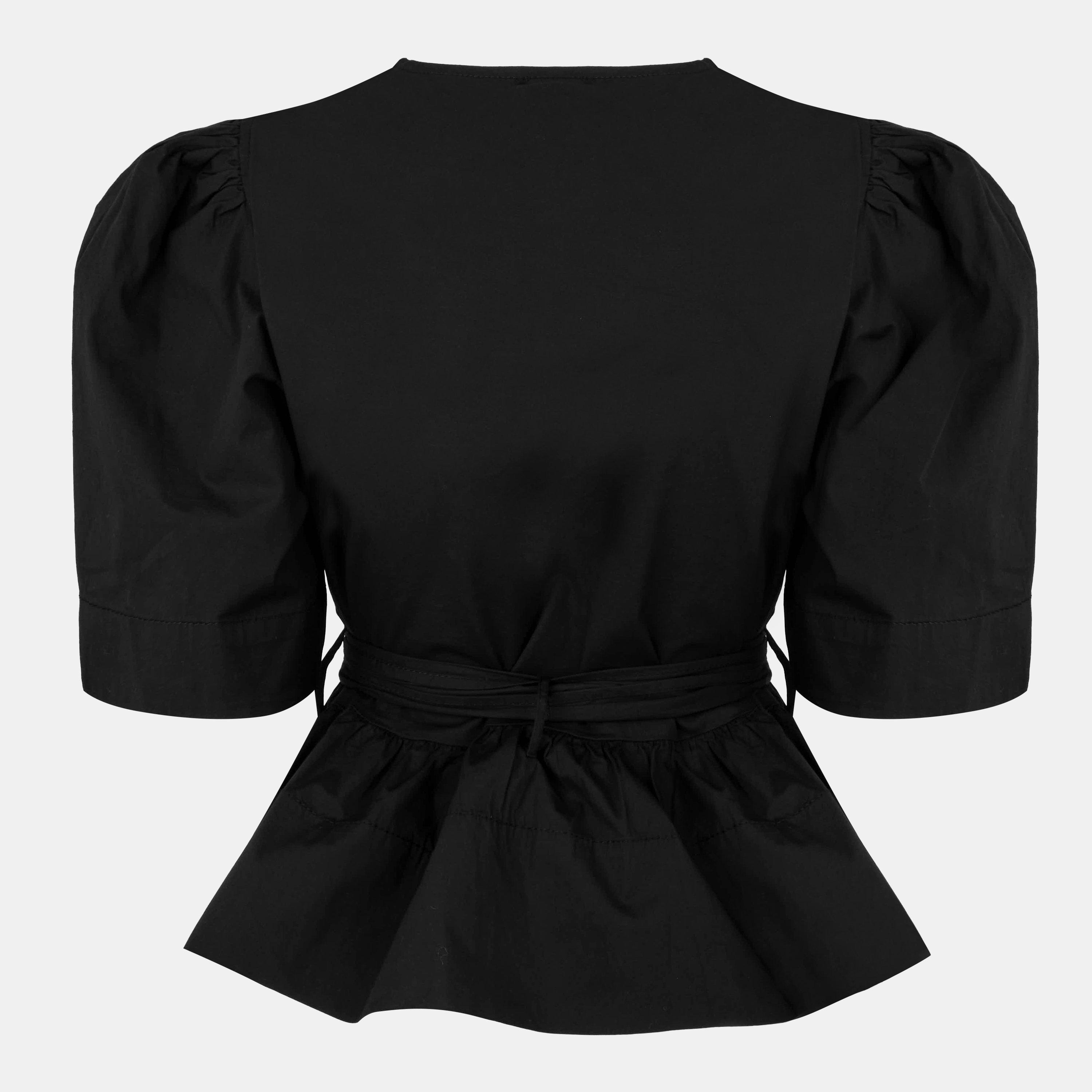 Black - Ganni - Tie Blouse - 2