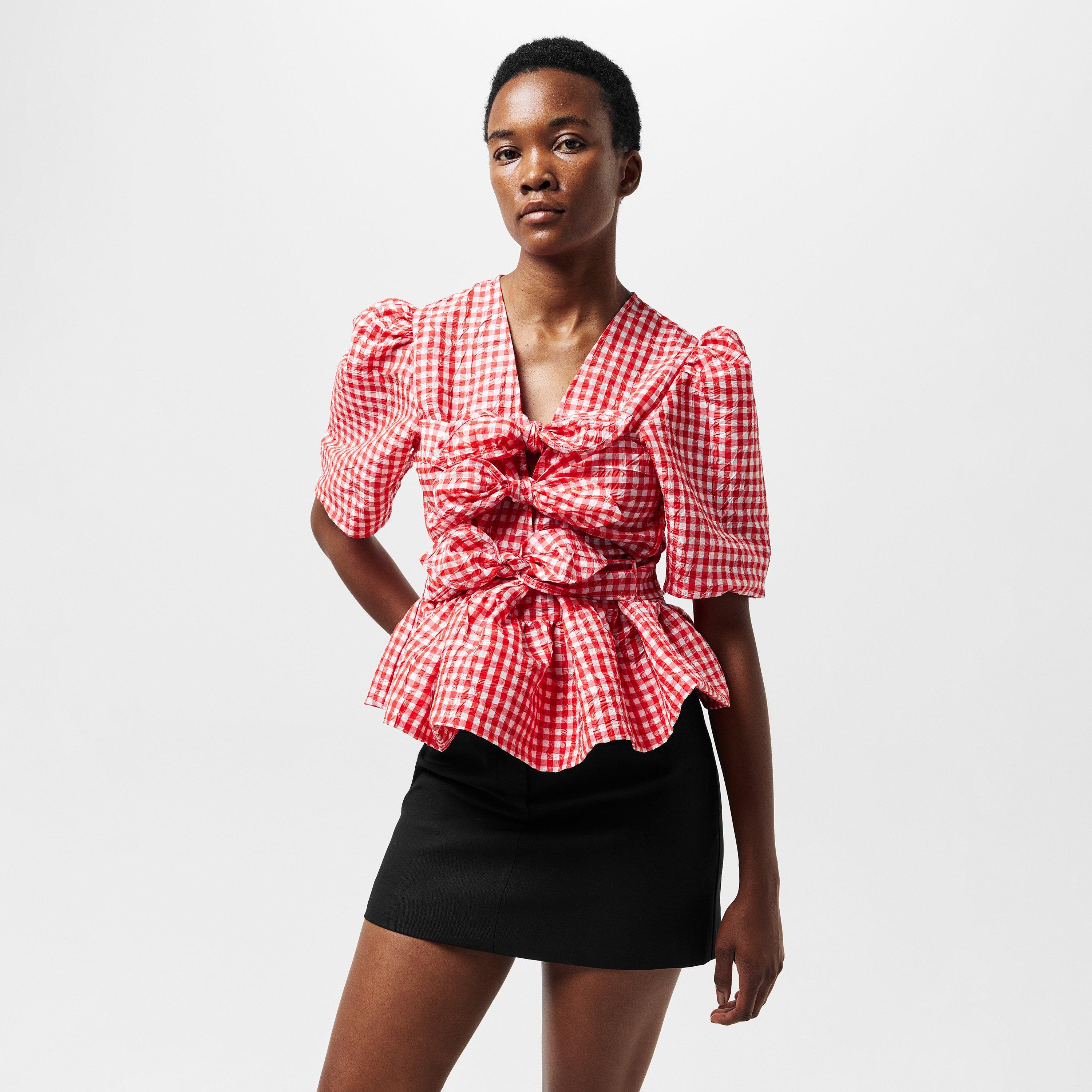Red Alert - Ganni - Tie Blouse - 3