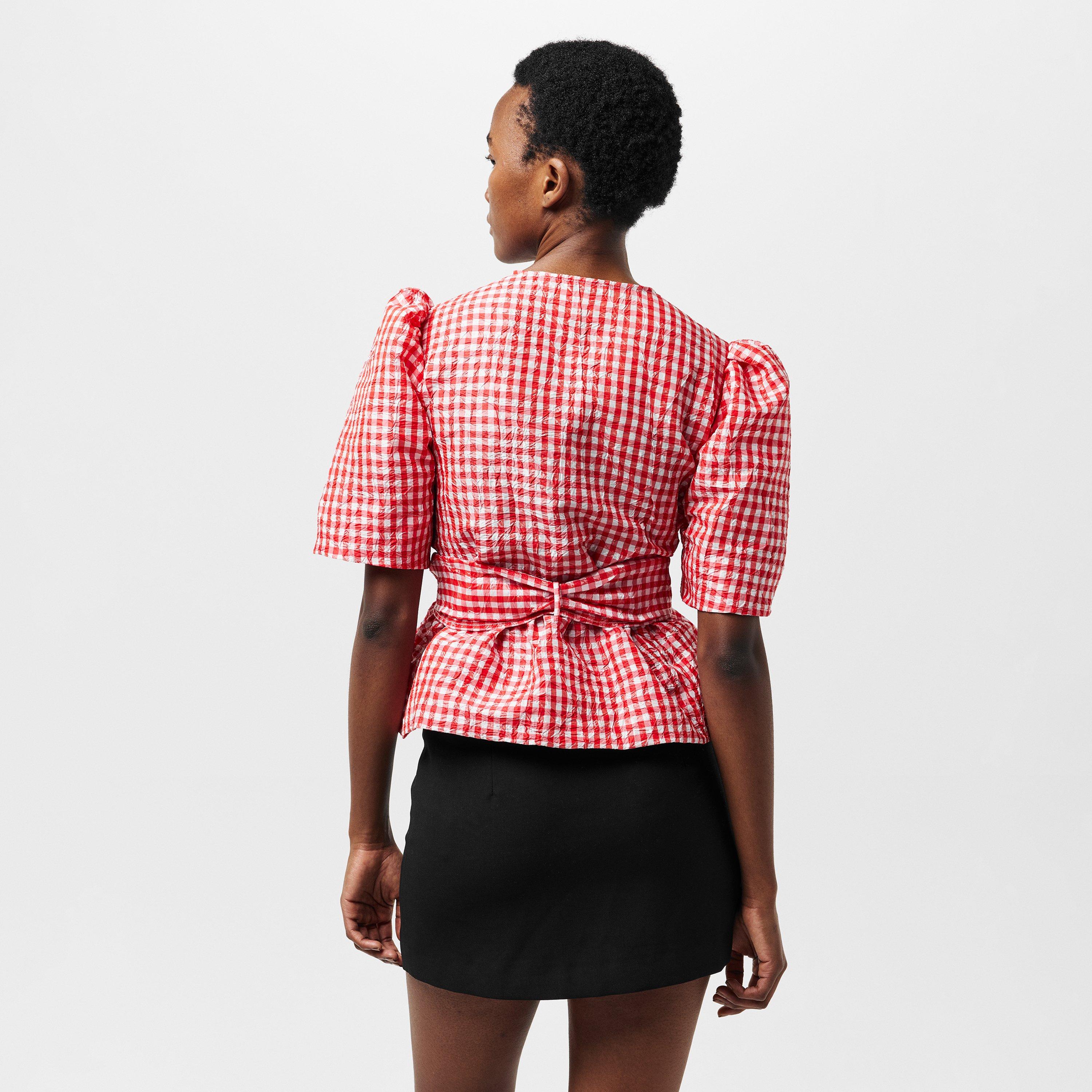 Red Alert - Ganni - Tie Blouse - 4