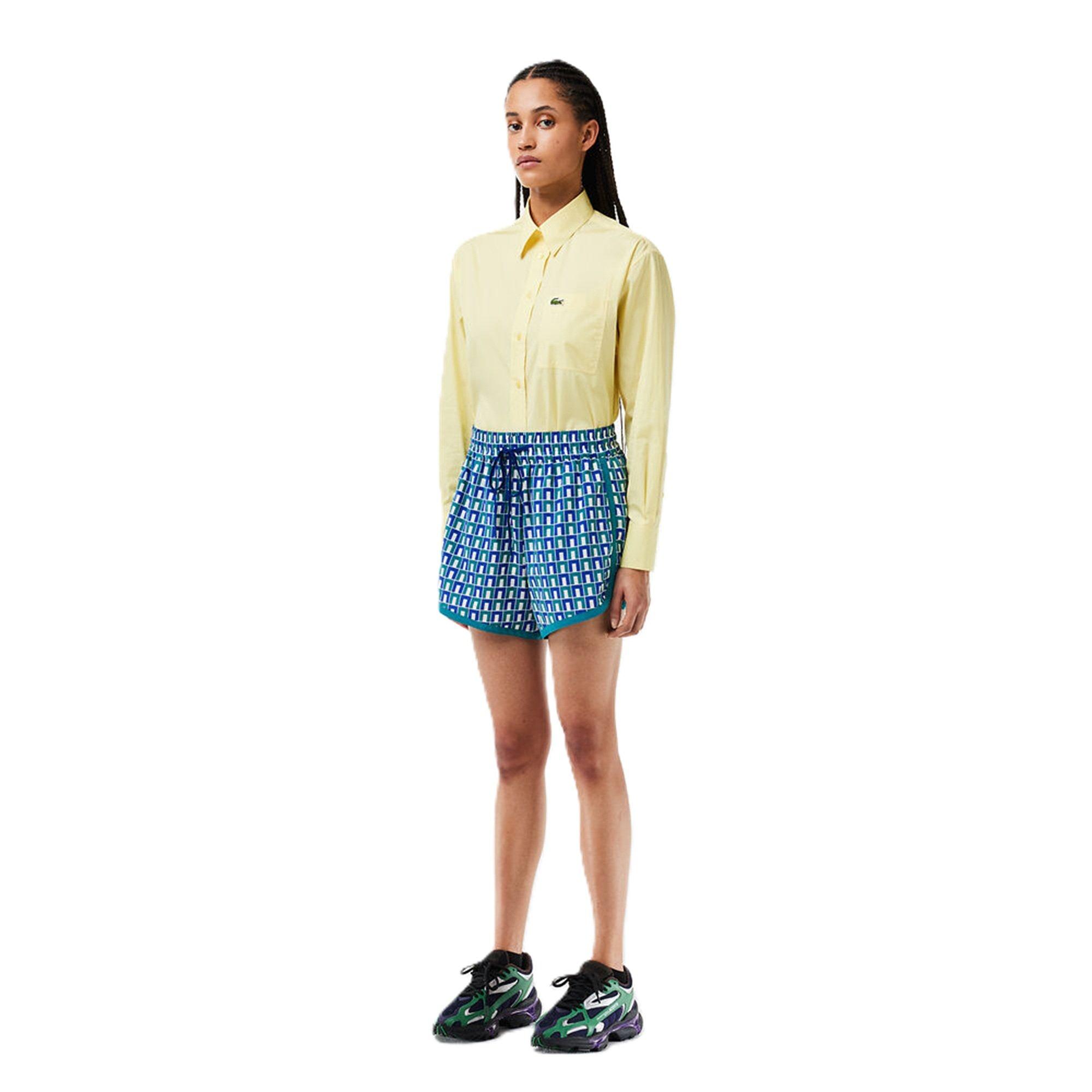 Lacoste Women's Graphic Woven Tracksuit Shorts - Mascarpone/Sloe - 10 (38)