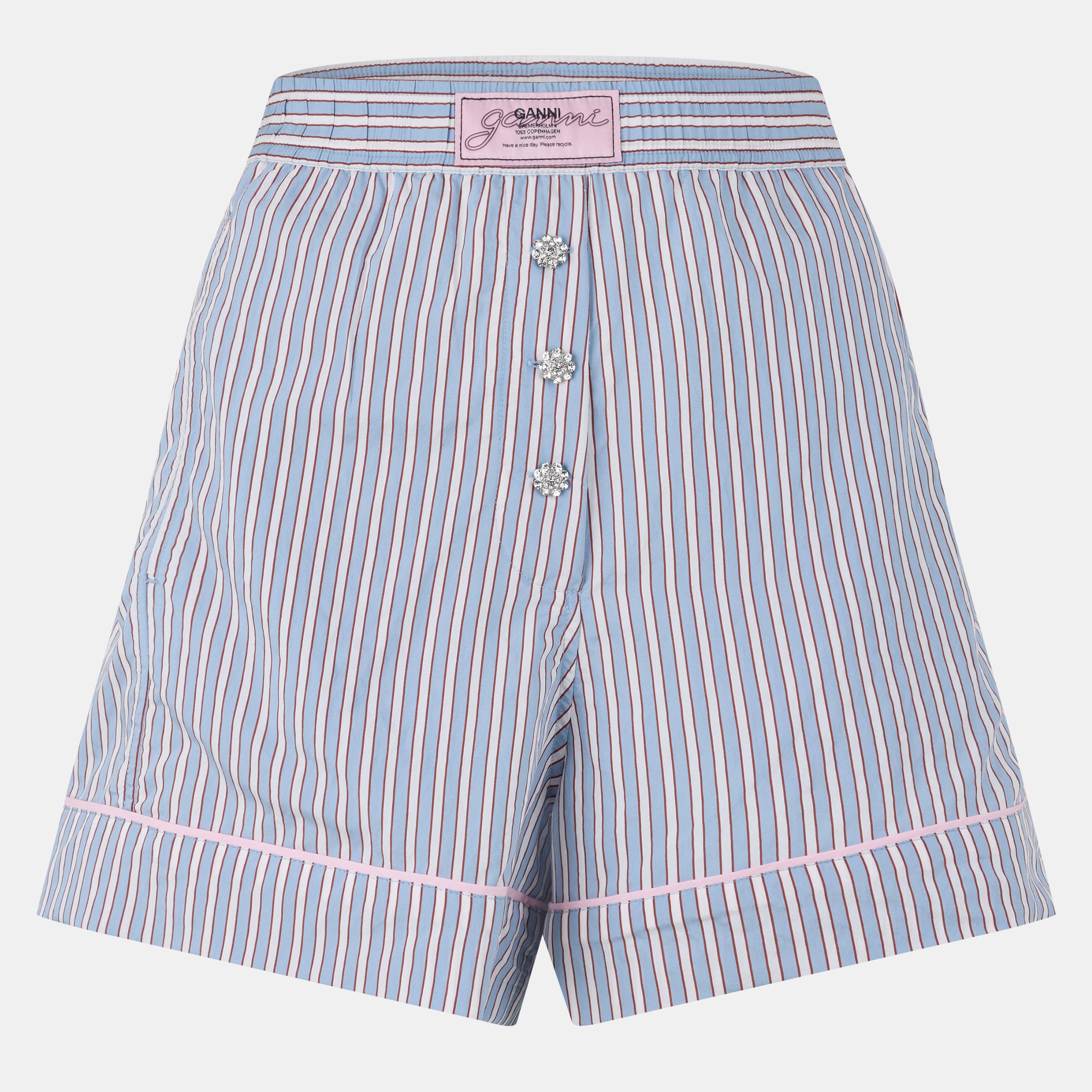Soft Chambray - Ganni - Striped Shorts - 1