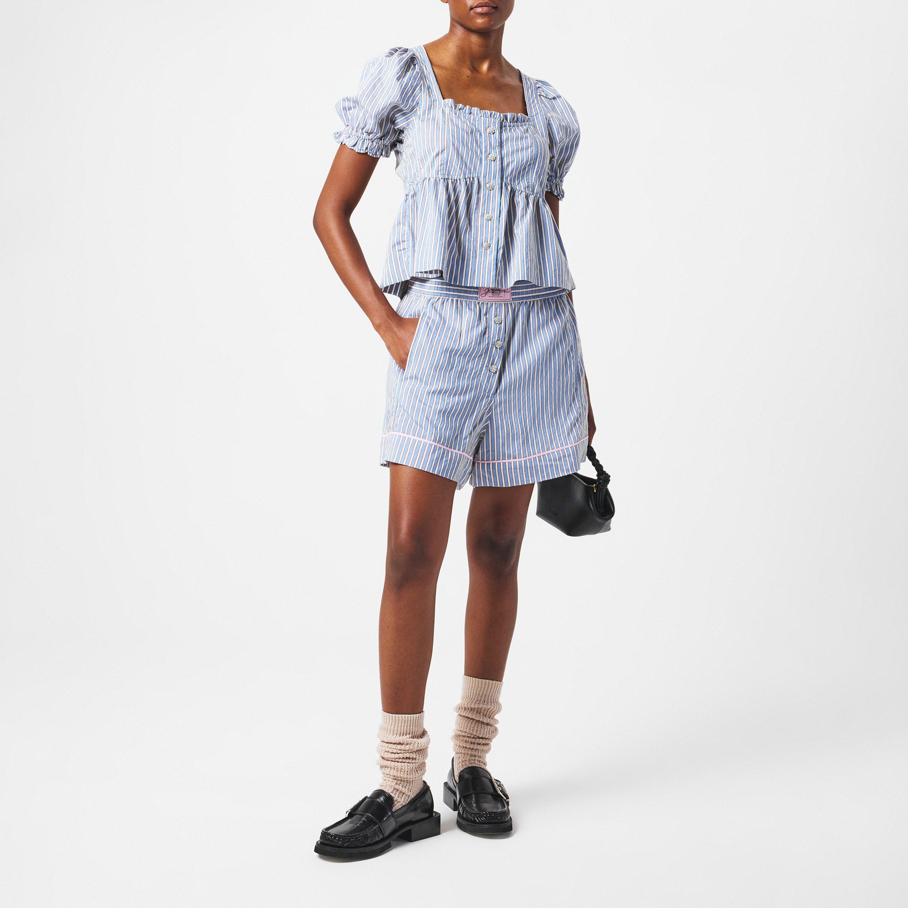 Soft Chambray - Ganni - Striped Shorts - 6