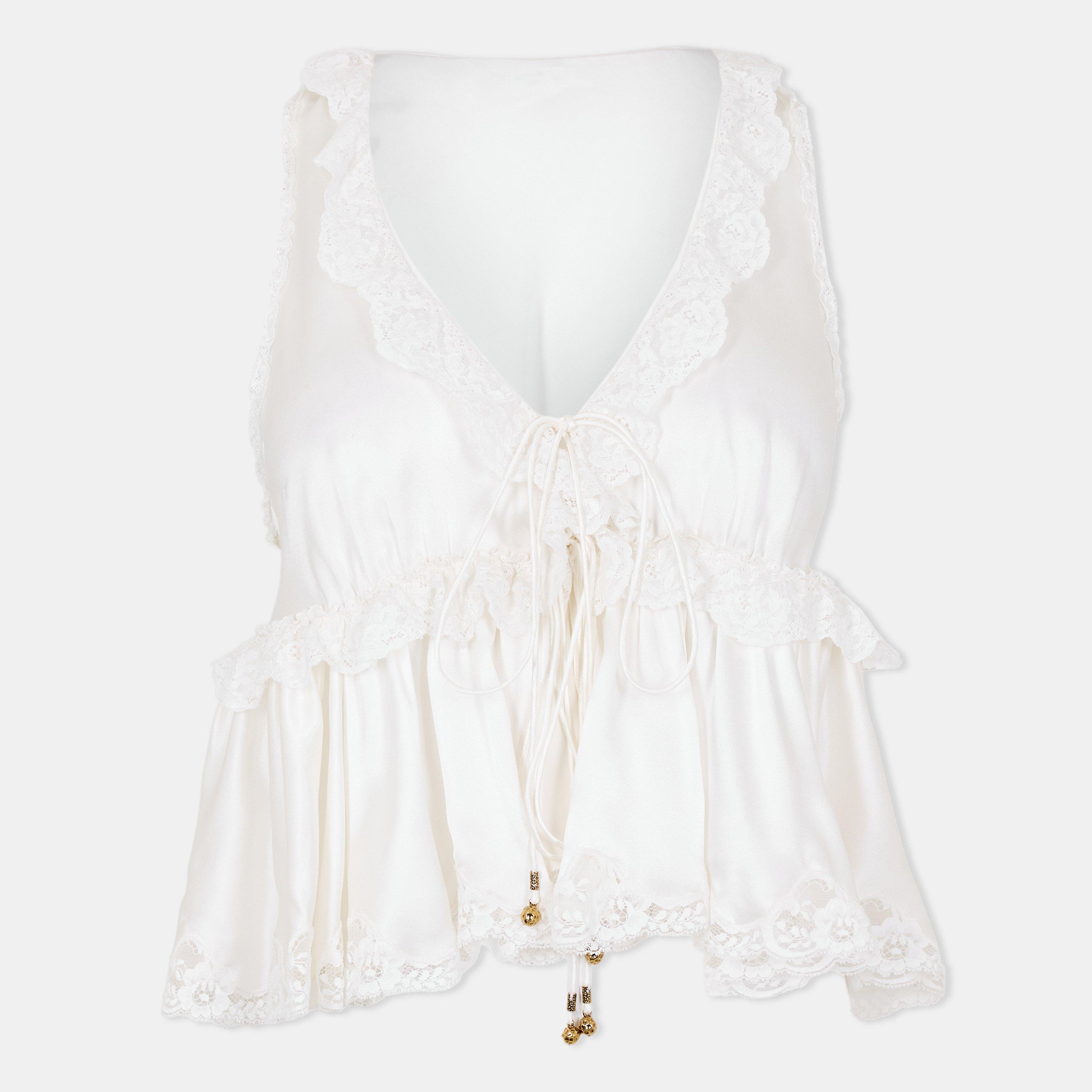 Iconic Milk - Chloe - Women's Silk Short Sleeve Blouse - 1