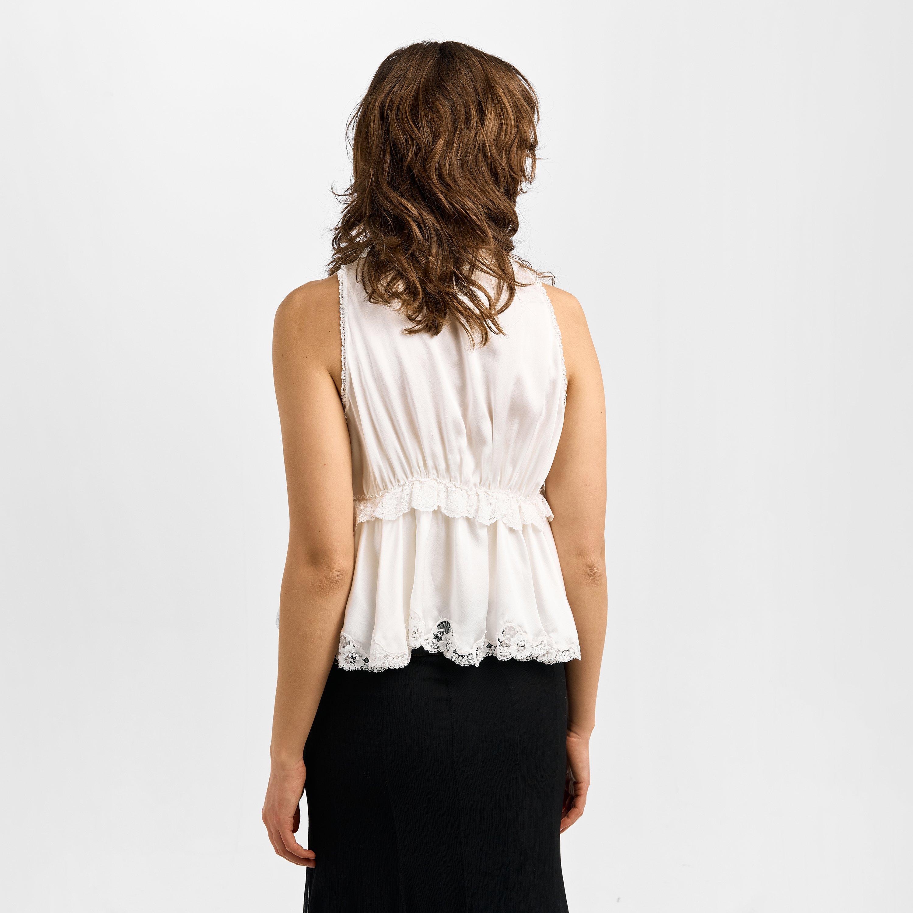 Iconic Milk - Chloe - Women's Silk Short Sleeve Blouse - 4