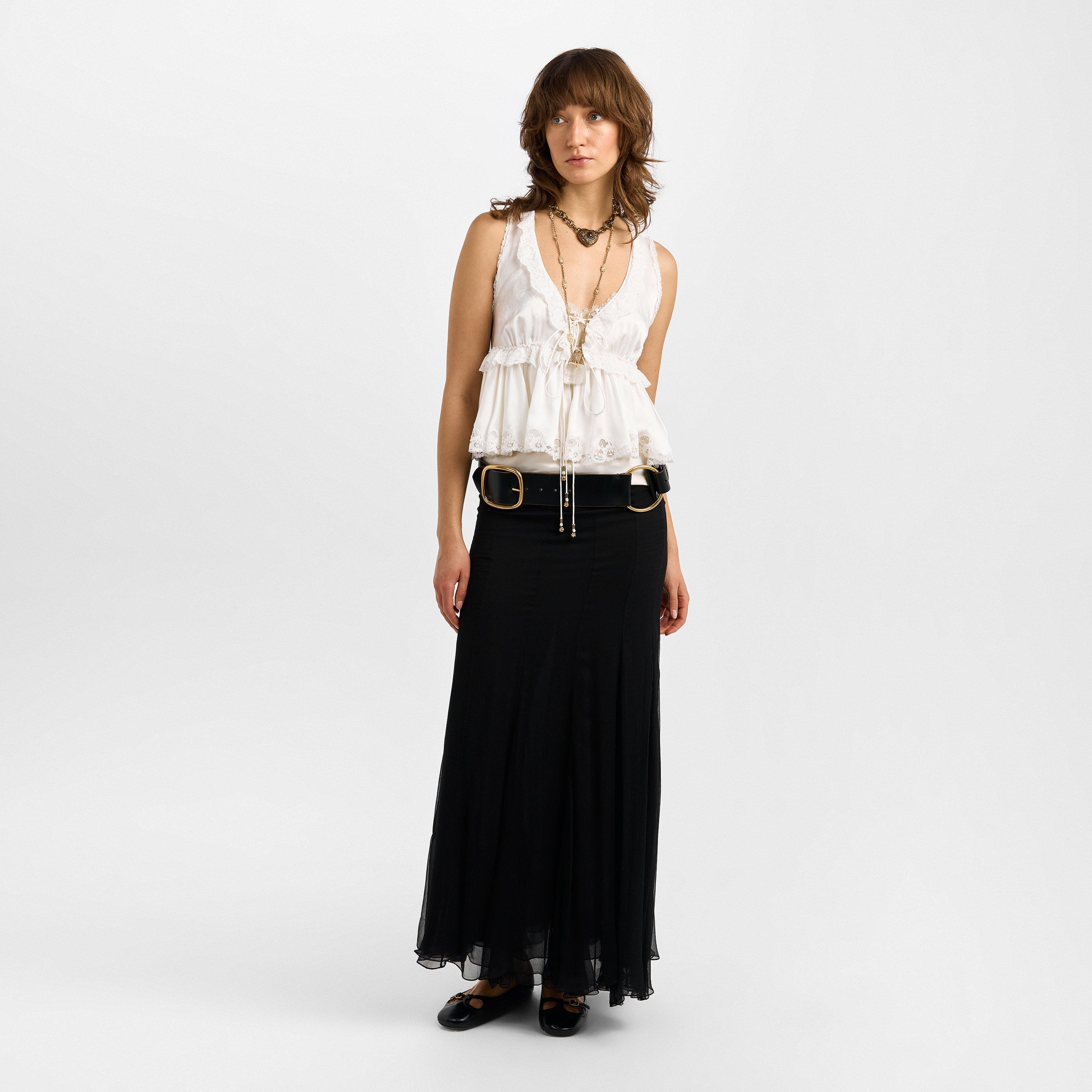 Iconic Milk - Chloe - Women's Silk Short Sleeve Blouse - 6