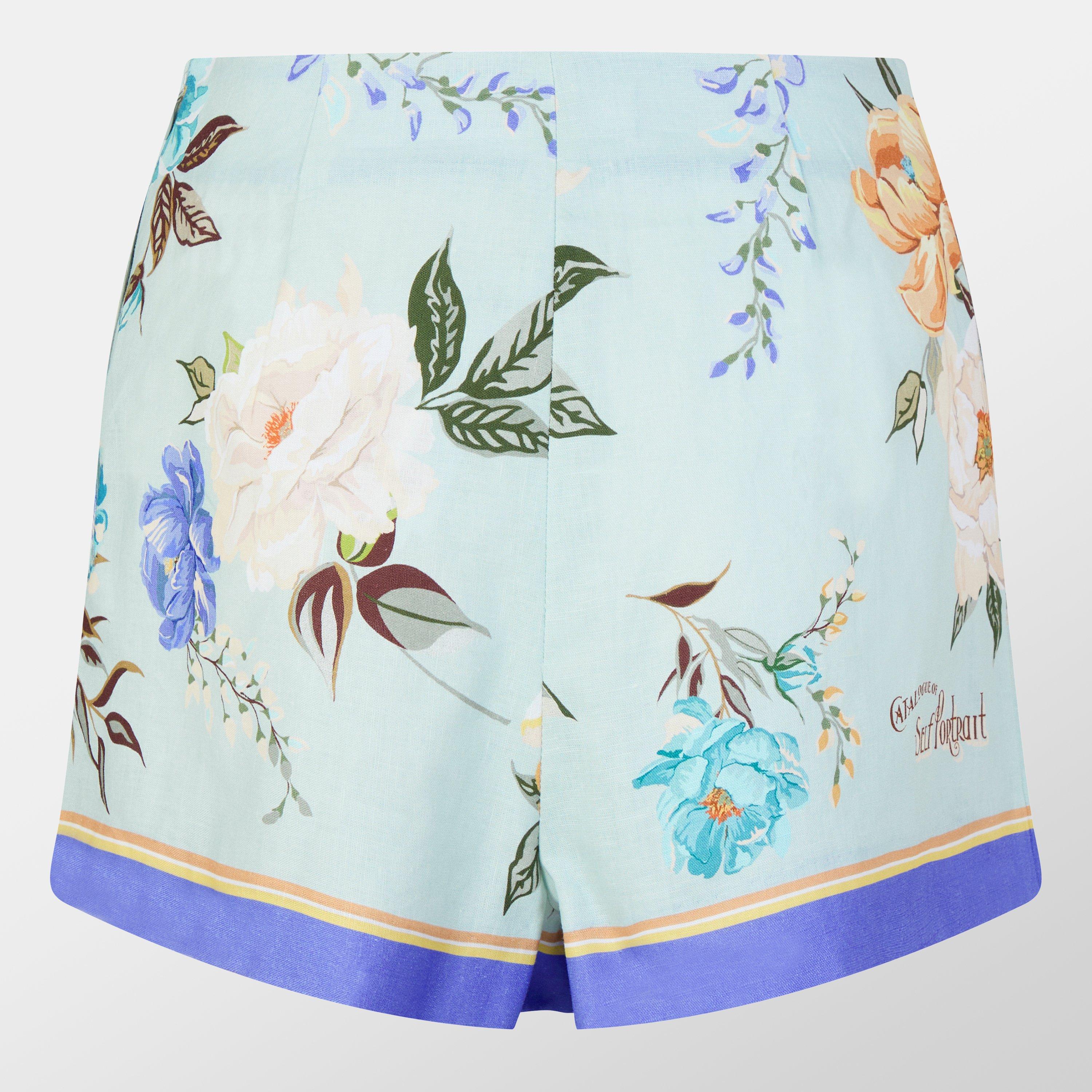 BLUE - Self Portrait - Women's Floral Tailored Shorts - 2