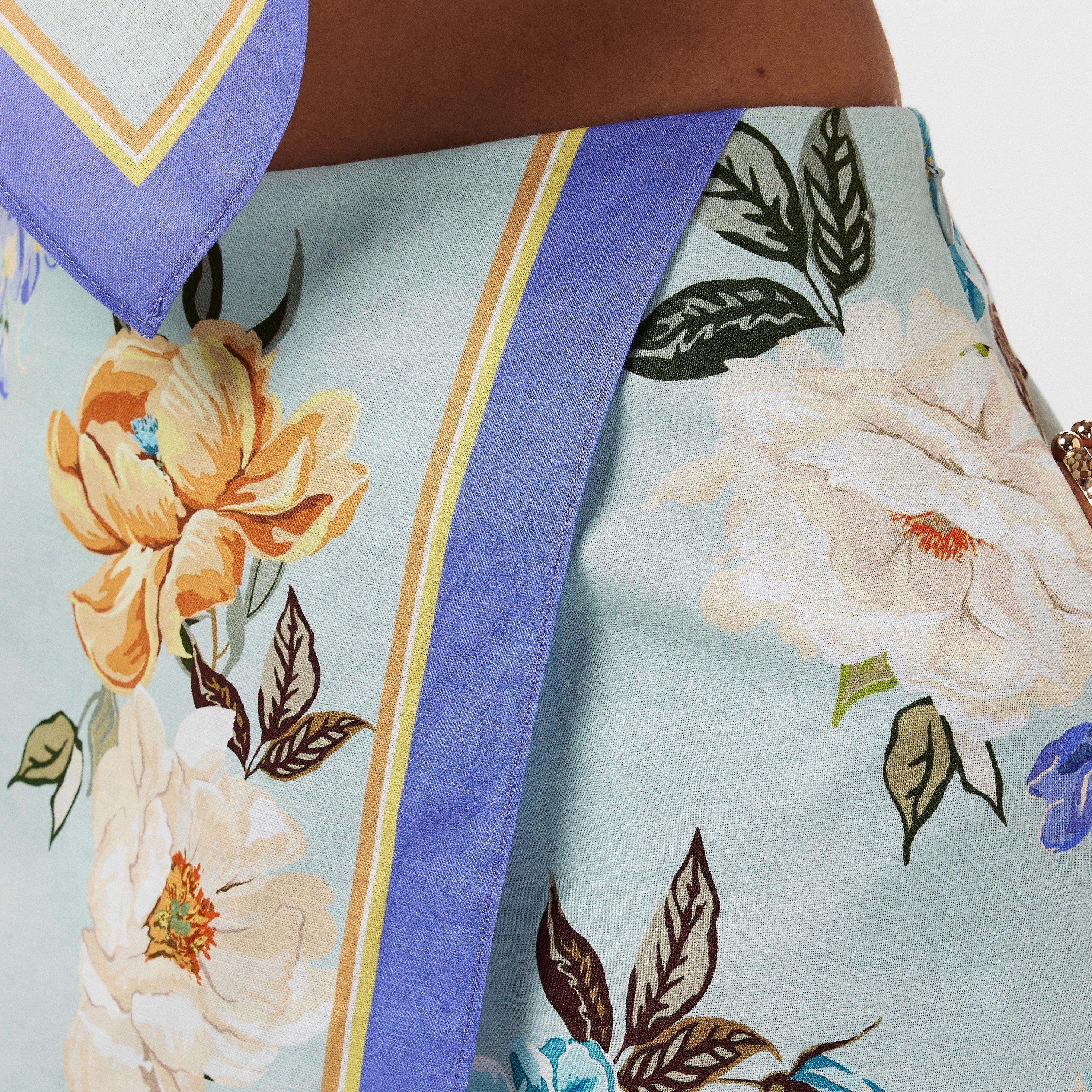 BLUE - Self Portrait - Women's Floral Tailored Shorts - 5