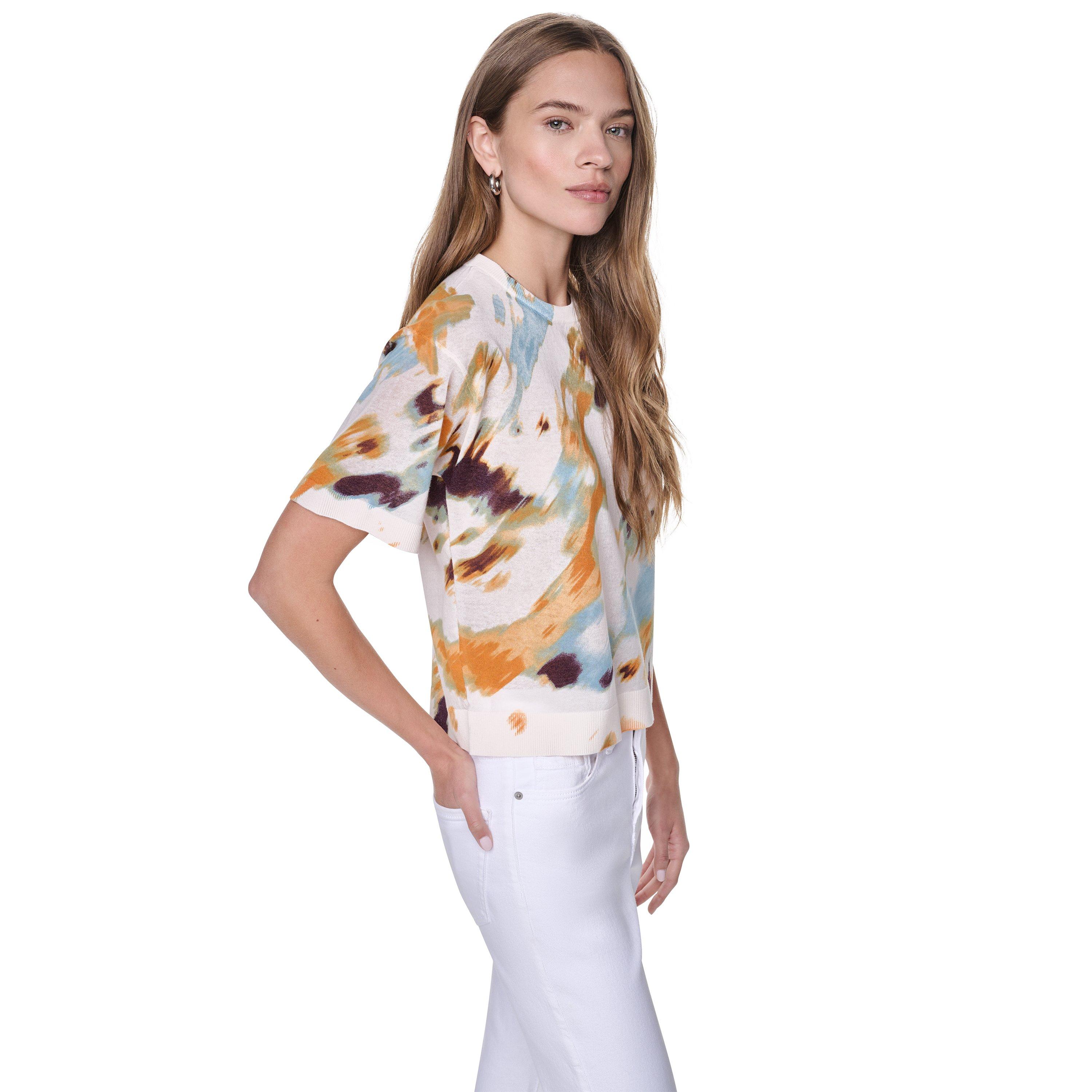 Sunburst Floral - DKNY - Women's Short Sleeve Blouse - 3