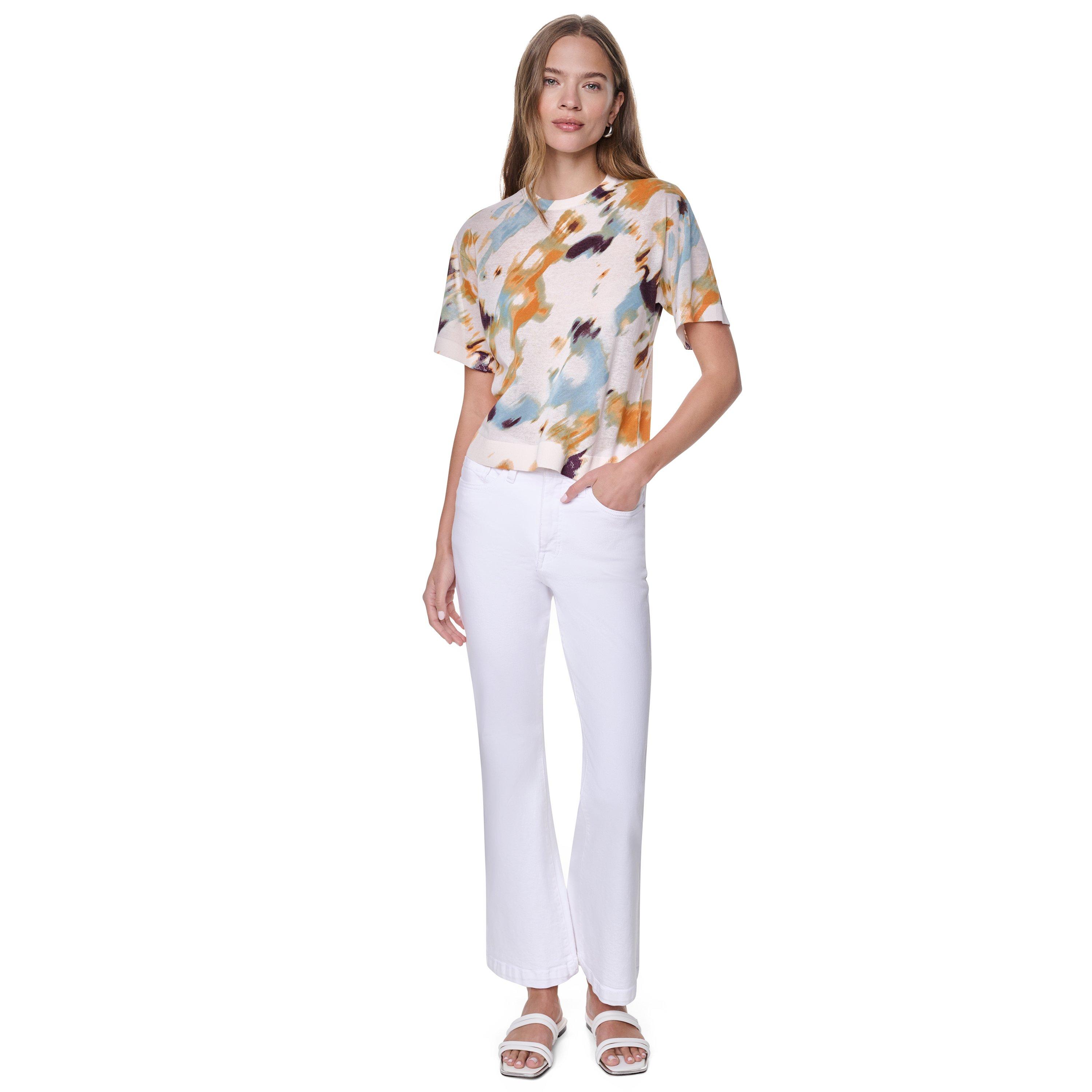 Sunburst Floral - DKNY - Women's Short Sleeve Blouse - 4