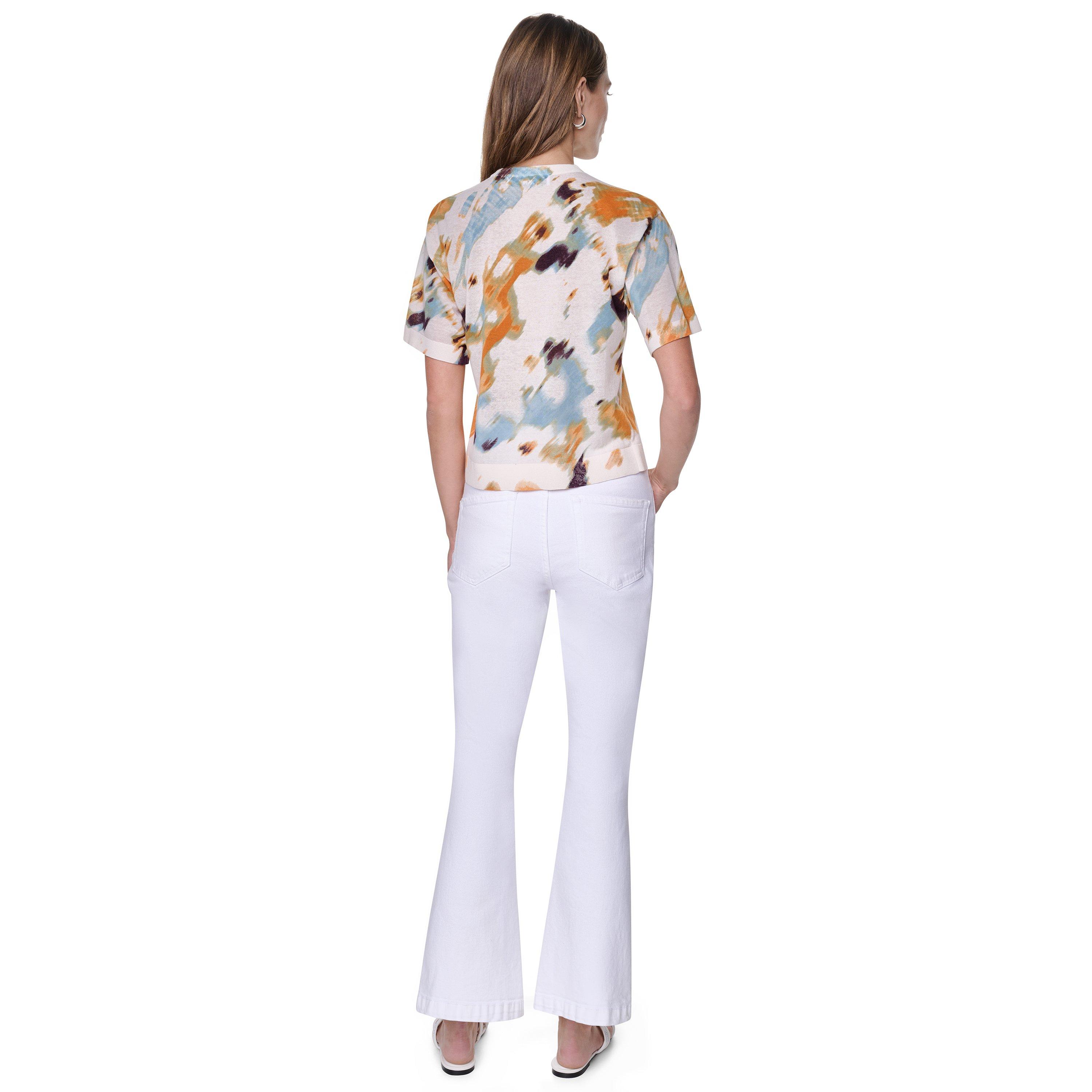 Sunburst Floral - DKNY - Women's Short Sleeve Blouse - 5
