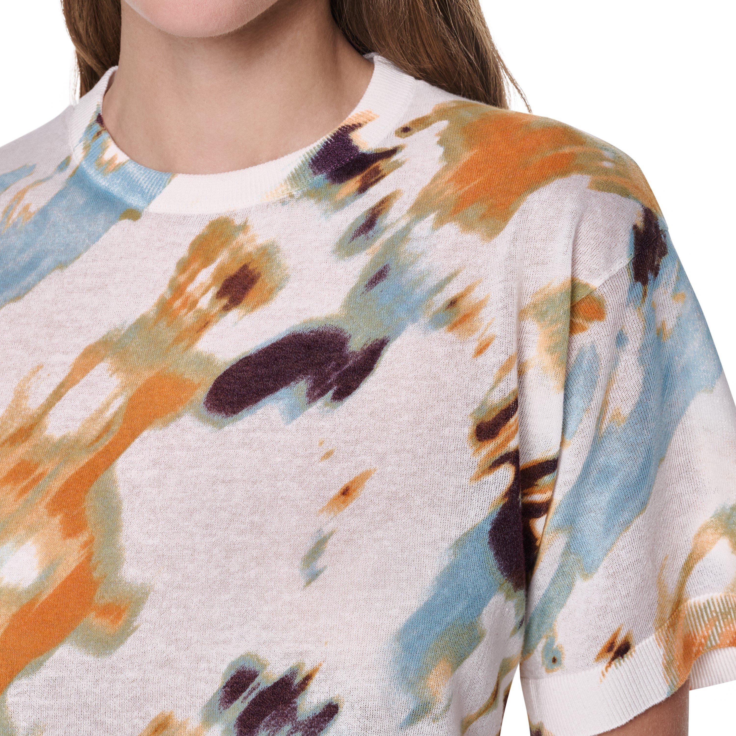 Sunburst Floral - DKNY - Women's Short Sleeve Blouse - 6
