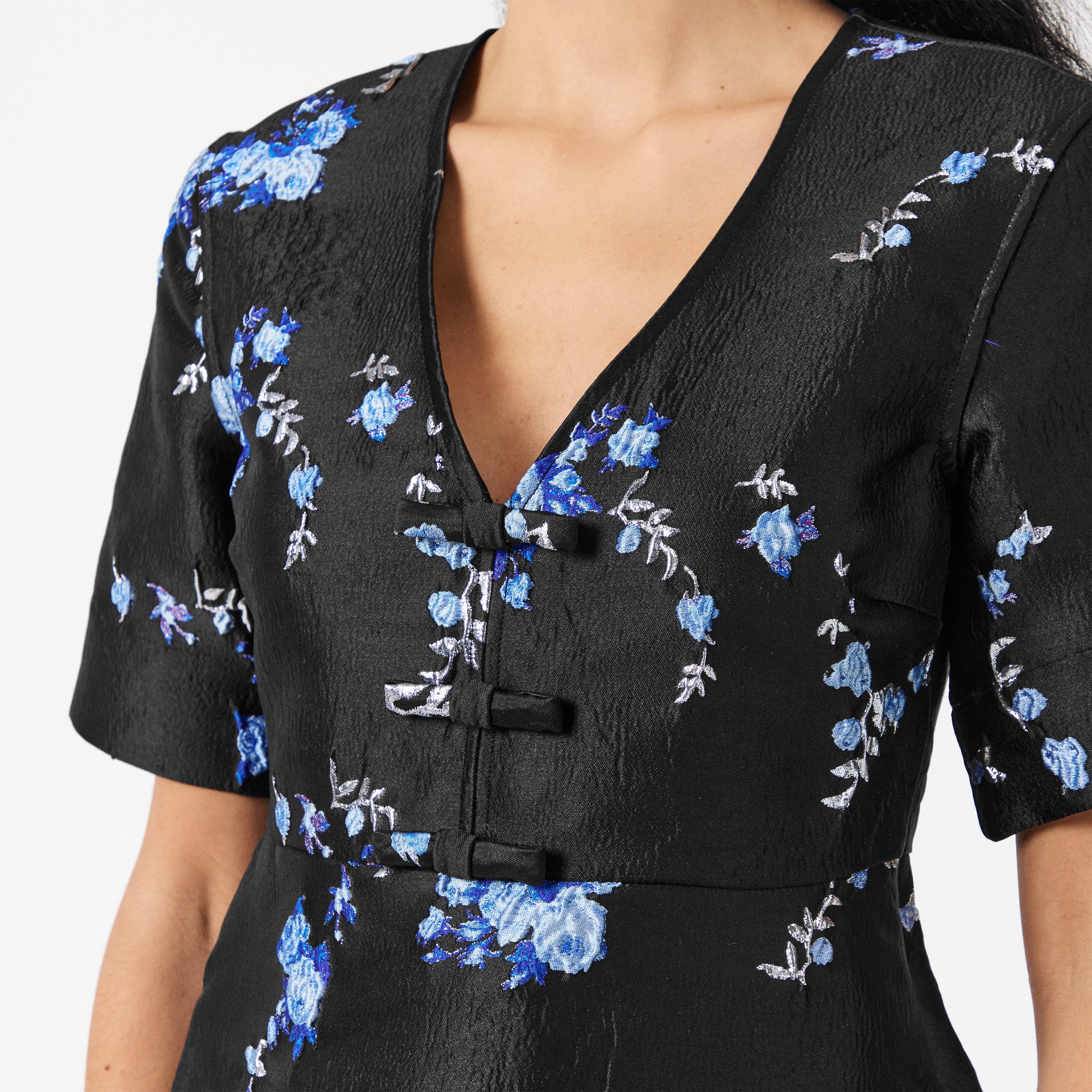 Black - Ganni - Women's Short Sleeve Blouse - 5