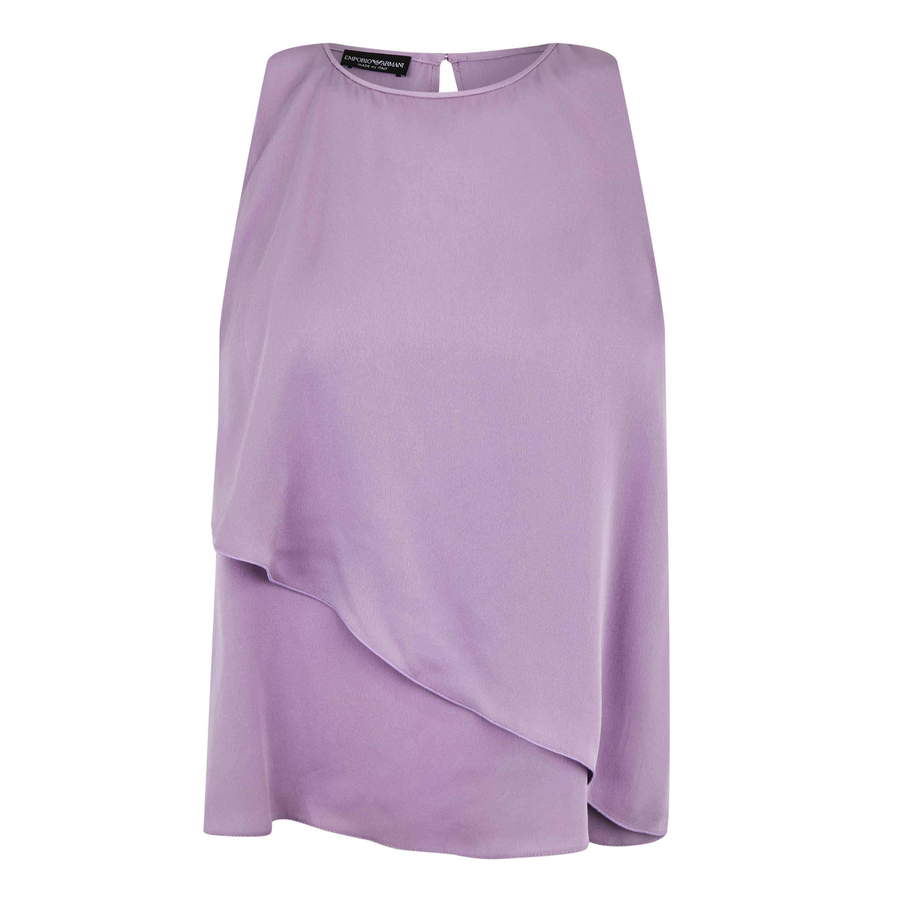 Viola - Emporio Armani - Women's Lilac Short-Sleeve Blouse - 1