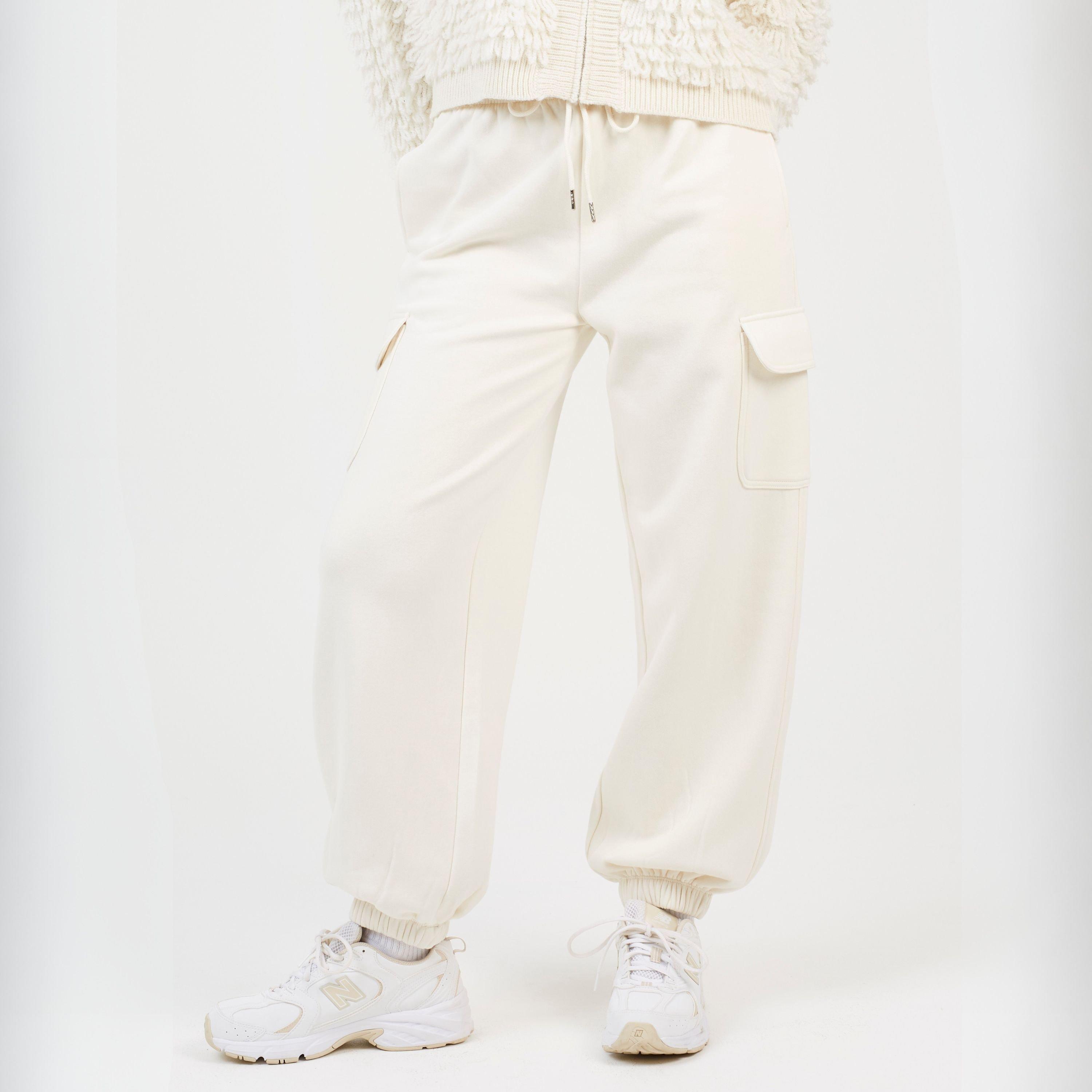 Brave Soul Women's Bs Jersey Cargo Trousers Cream - 12 (M)