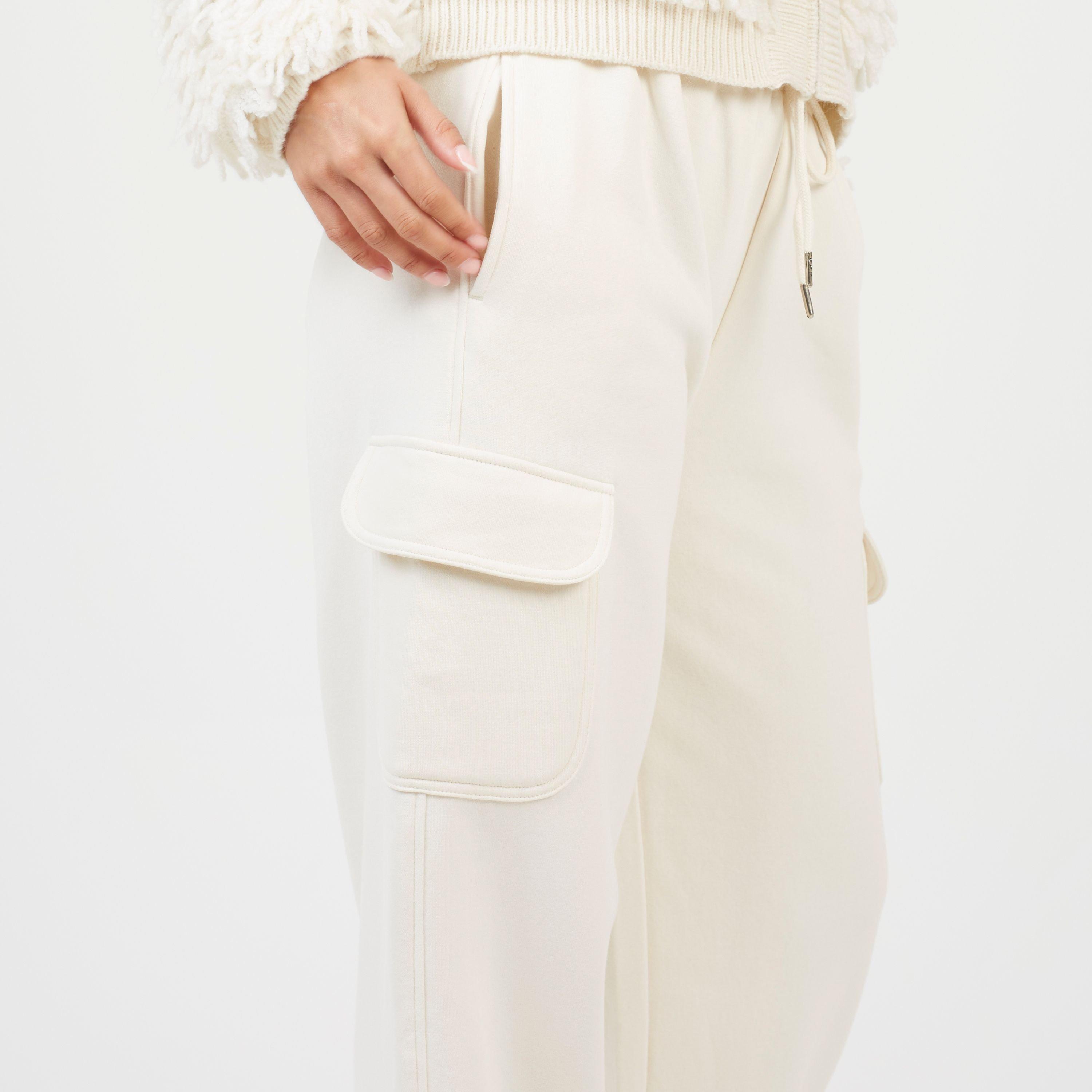 Creme - Brave Soul - BS Womens Cream Jersey Cargo Trousers - 3