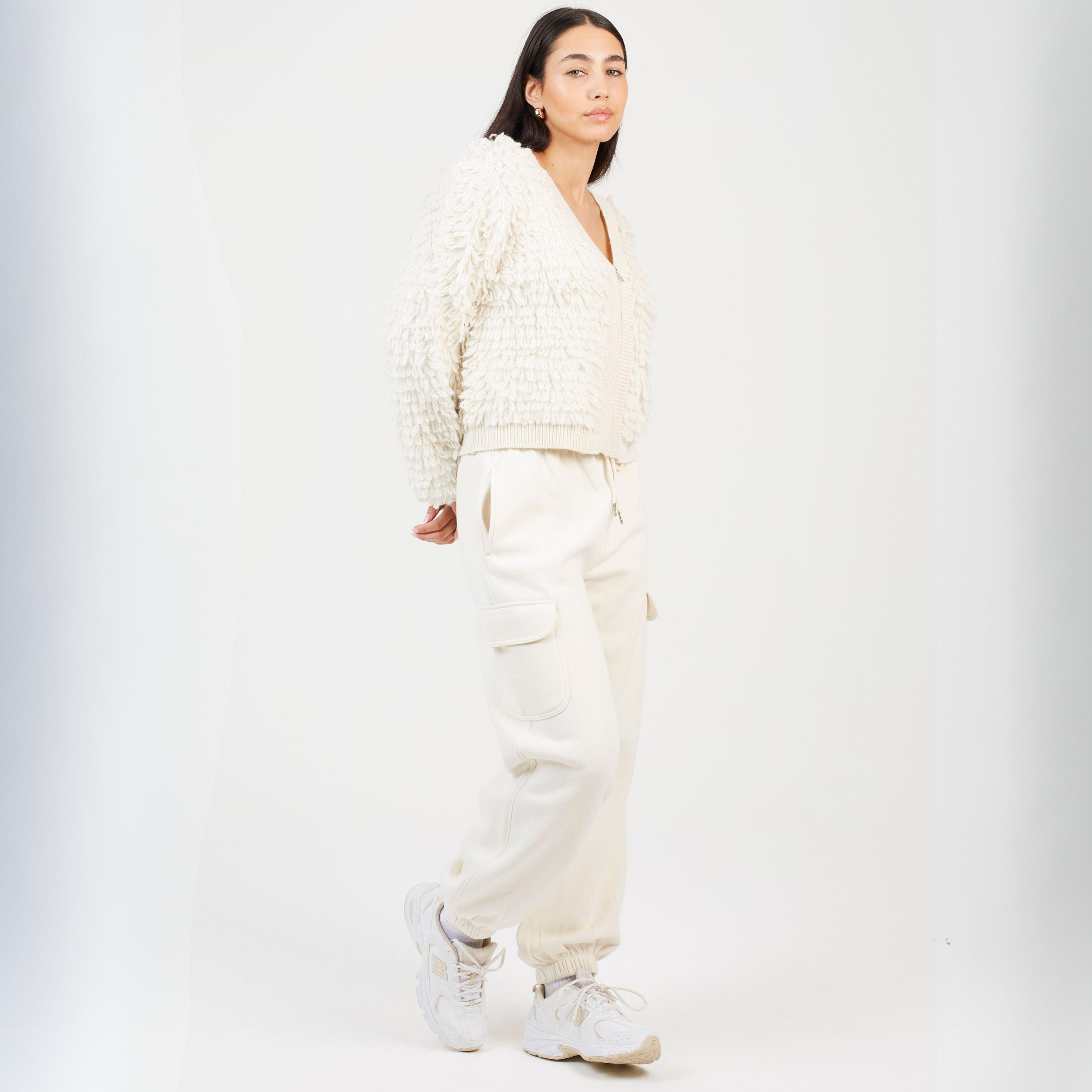 Creme - Brave Soul - BS Womens Cream Jersey Cargo Trousers - 4