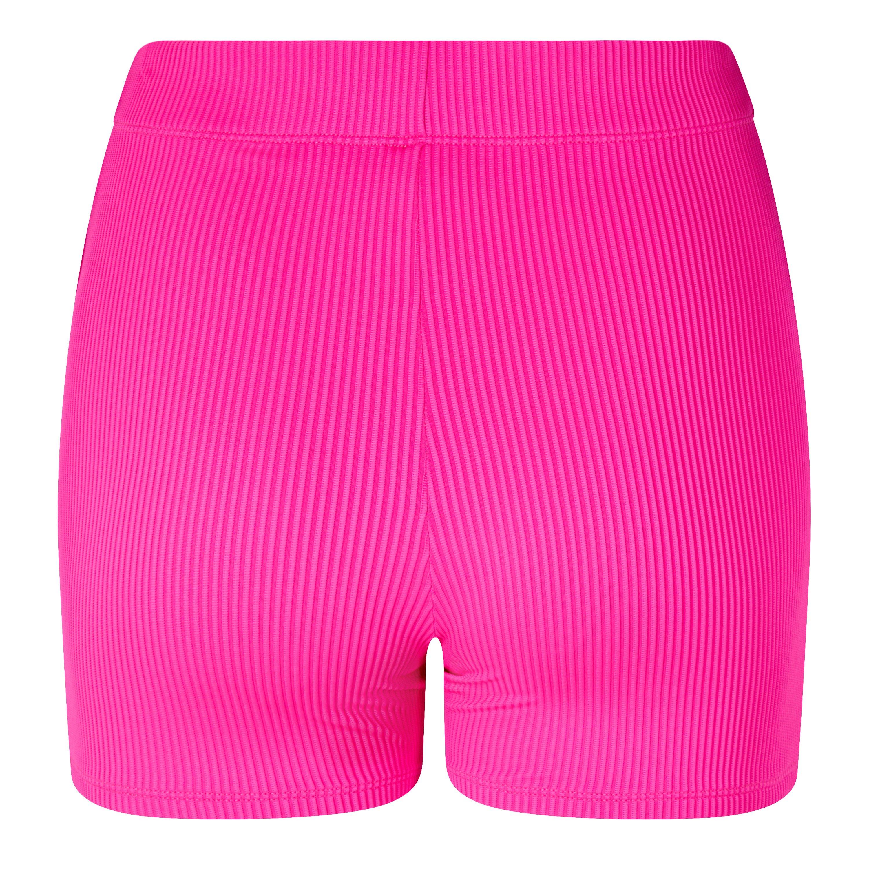 Neon Pink - Puma - Women's Ribbed Booty Shorts - 6