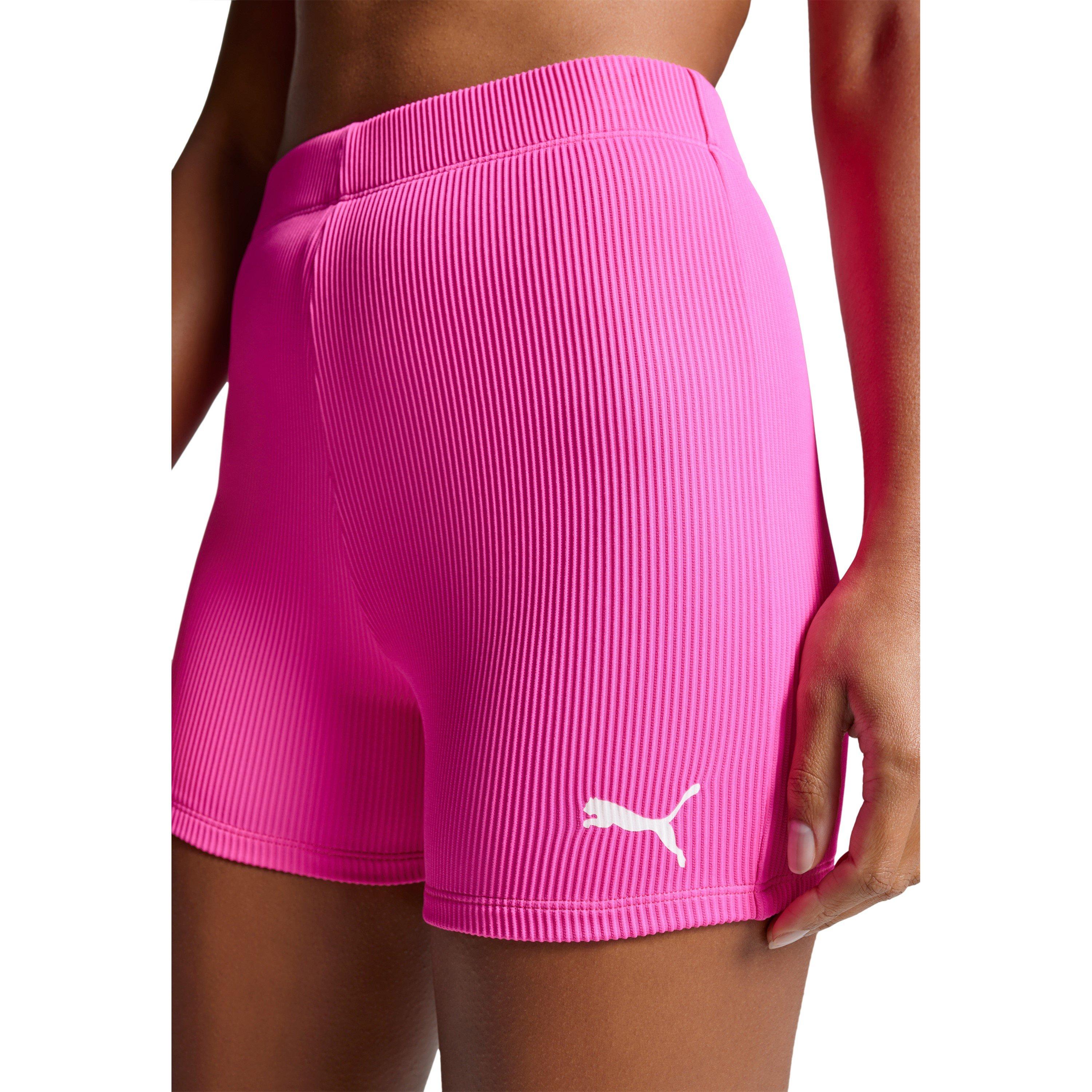 Neon Pink - Puma - Women's Ribbed Booty Shorts - 5
