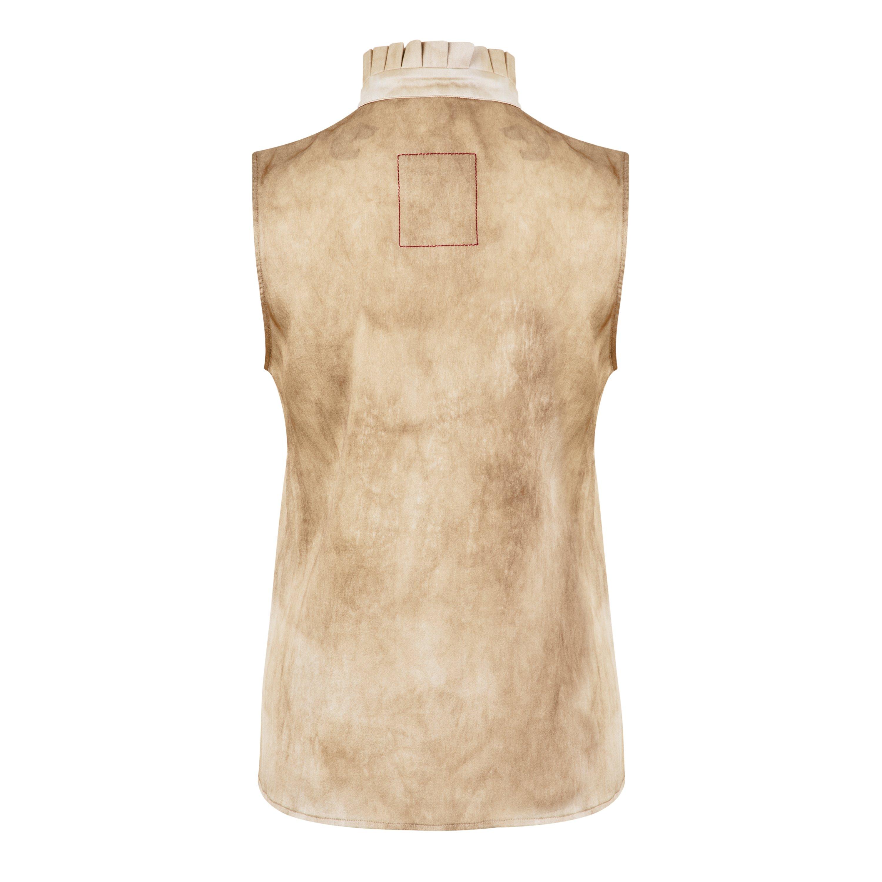 Tan - Uma Wang - Women's Tina Top Short Sleeve Blouse - 2