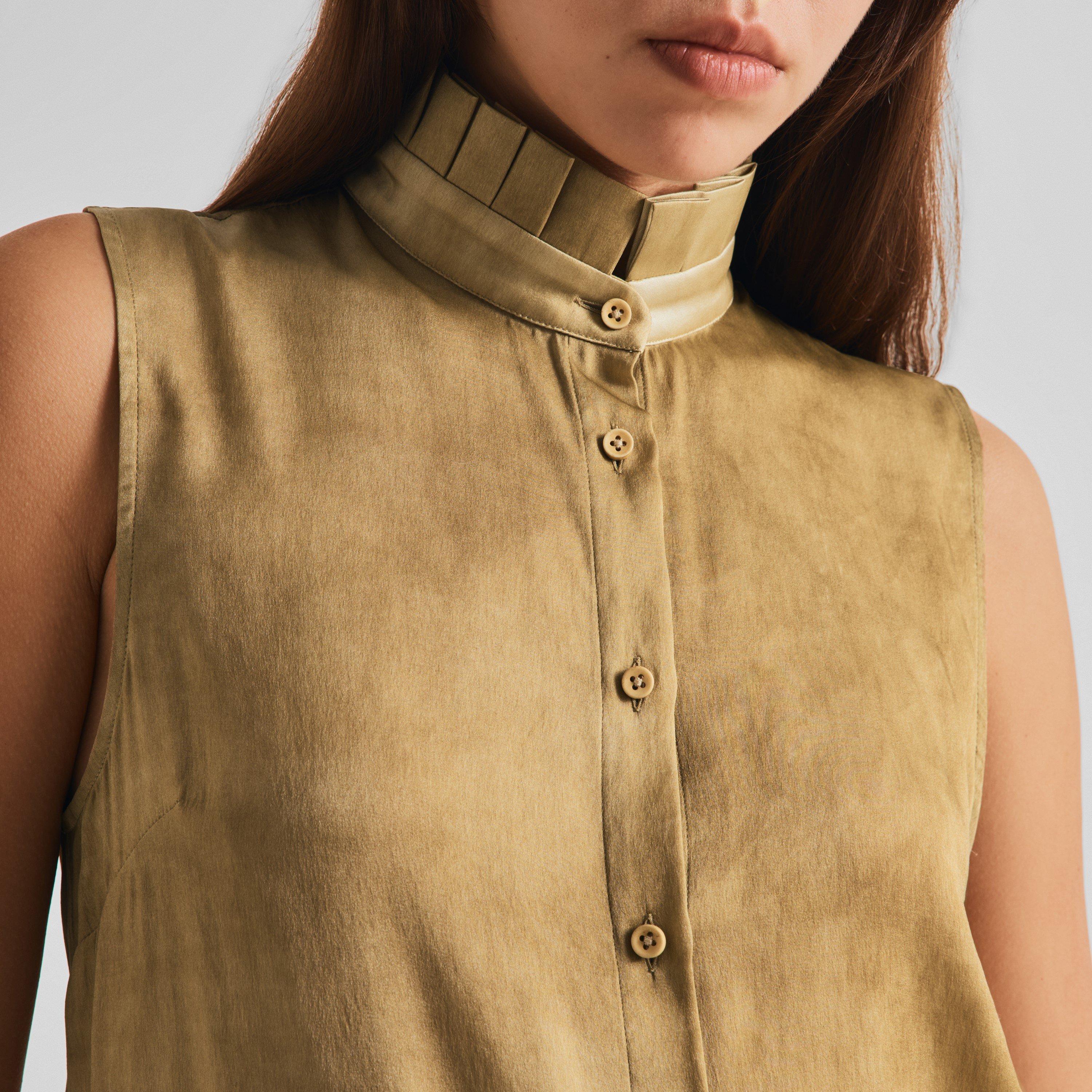 Tan - Uma Wang - Women's Tina Top Short Sleeve Blouse - 5
