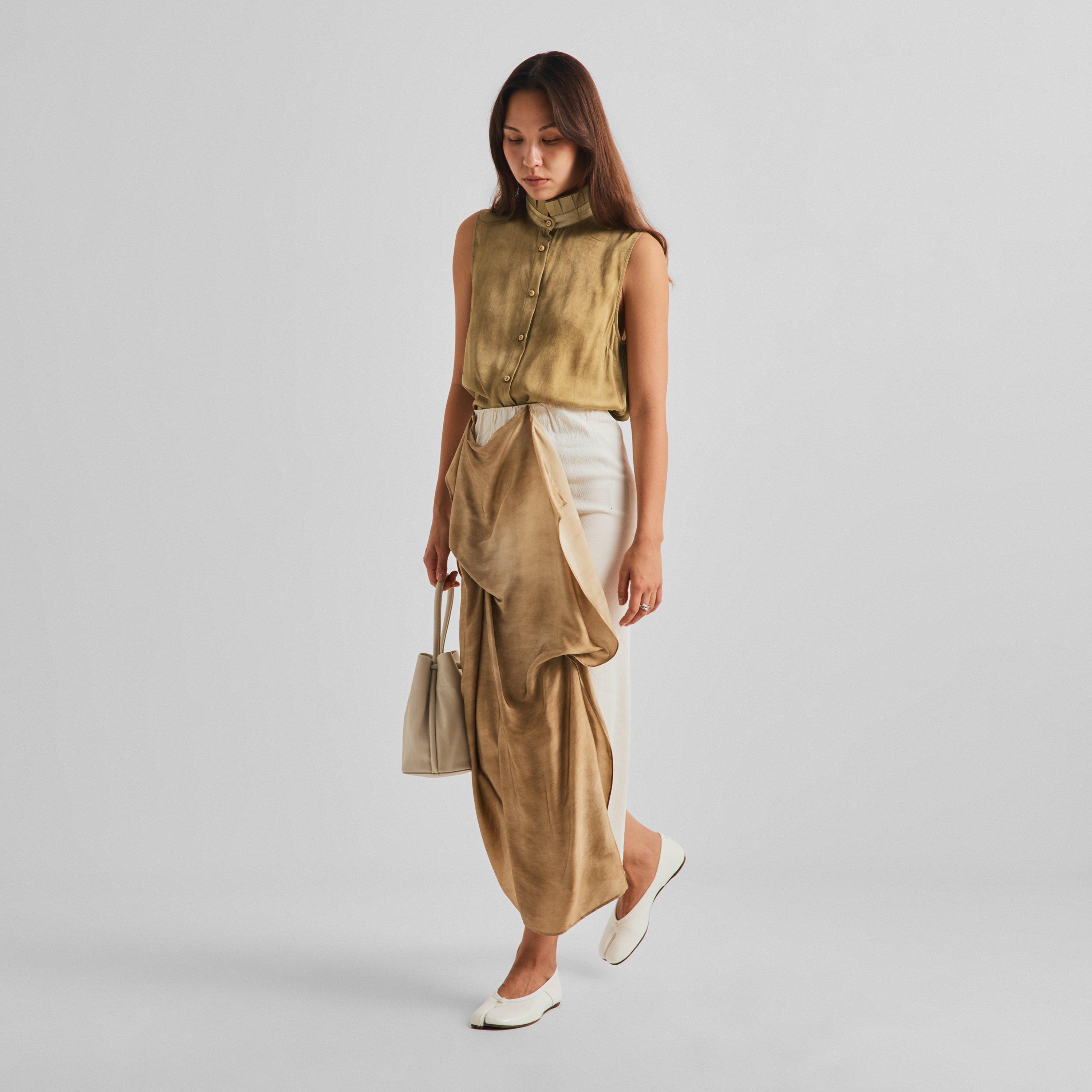 Tan - Uma Wang - Women's Tina Top Short Sleeve Blouse - 6