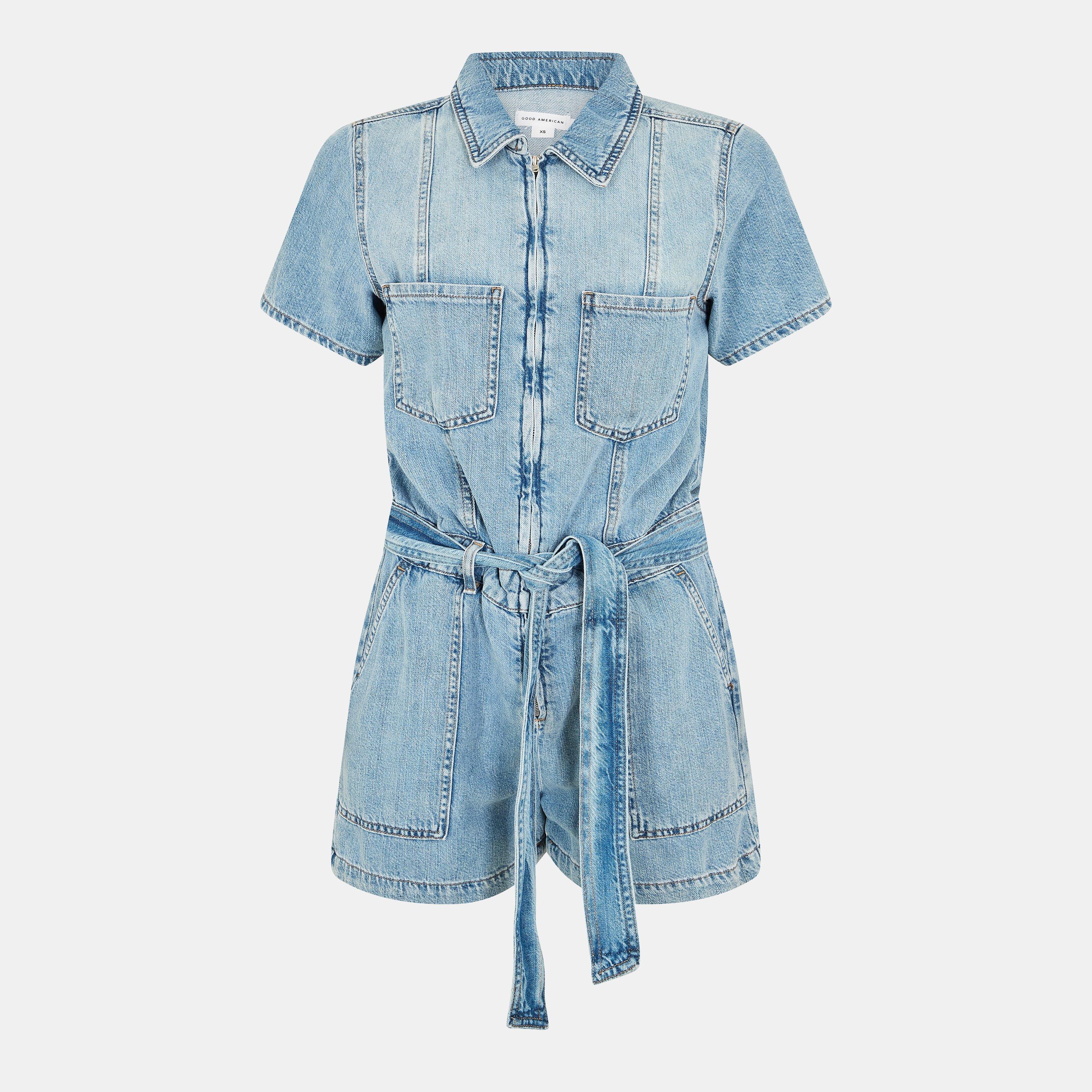 indigo786 - Good American - Women's Linen Lightweight Playsuit - 1