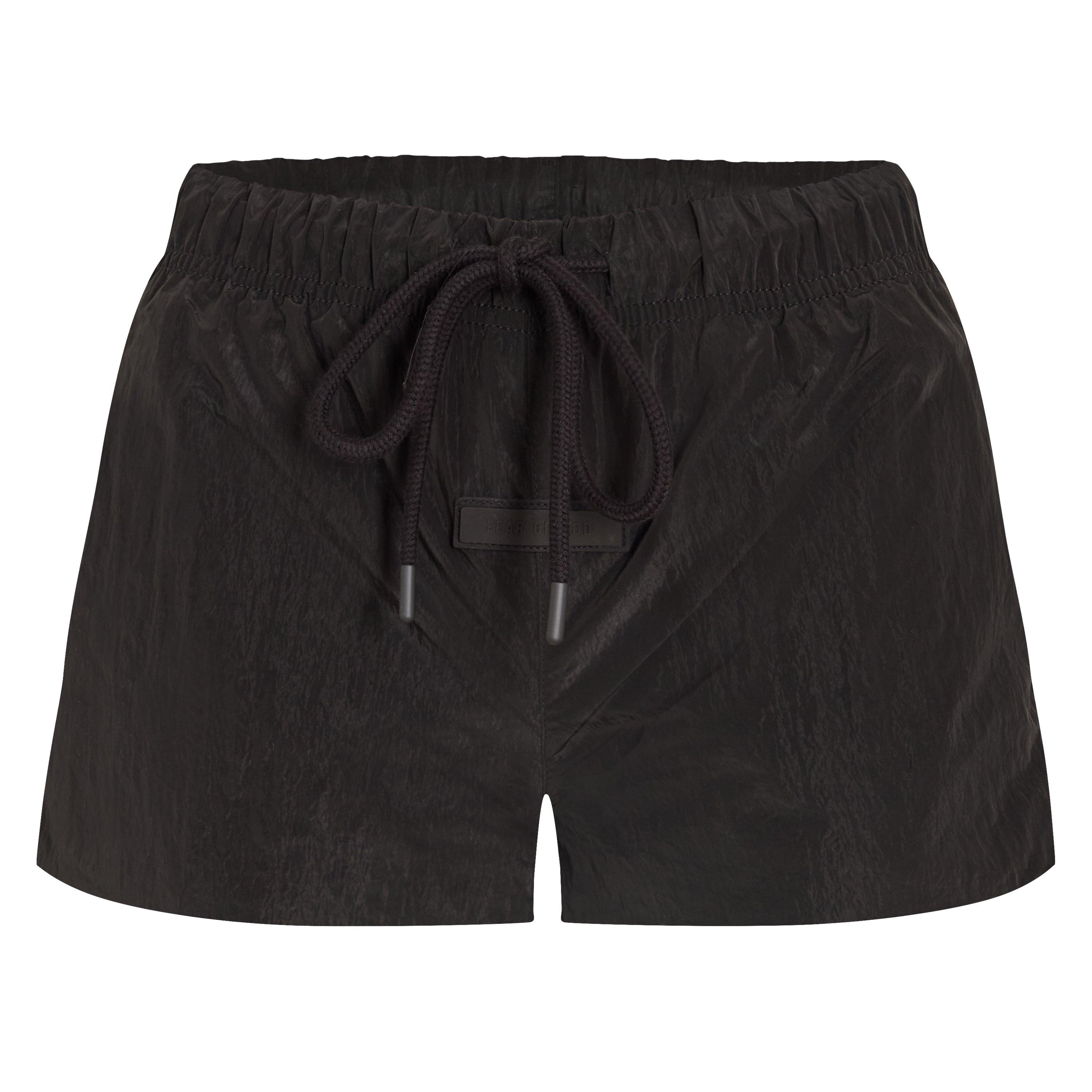 Fear Of God Essentials Women's Running Fleece Jogger Shorts - Jet Black - 6 (2XS)
