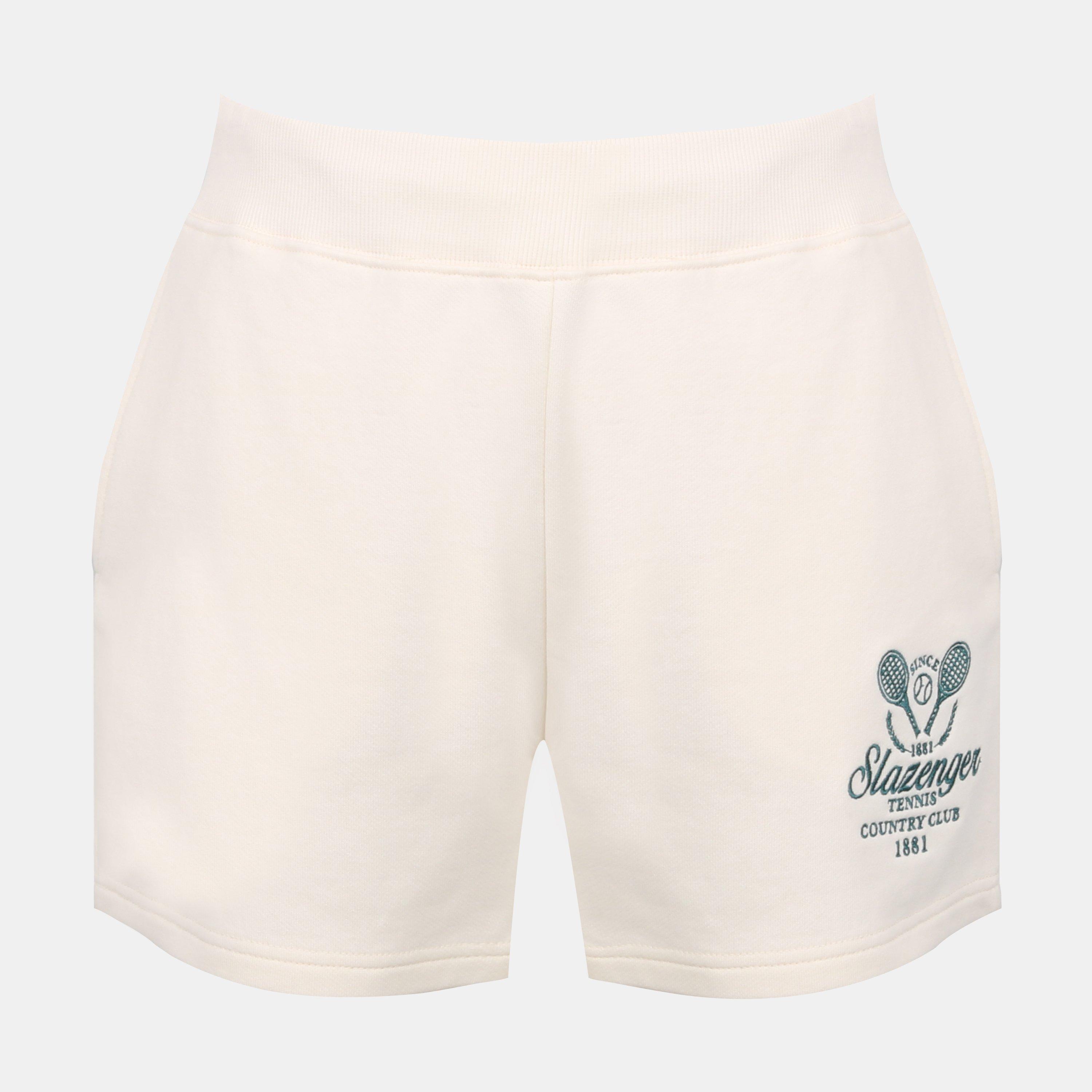 Slazenger Women's Fleece Jogger Shorts - White - 12 (40)