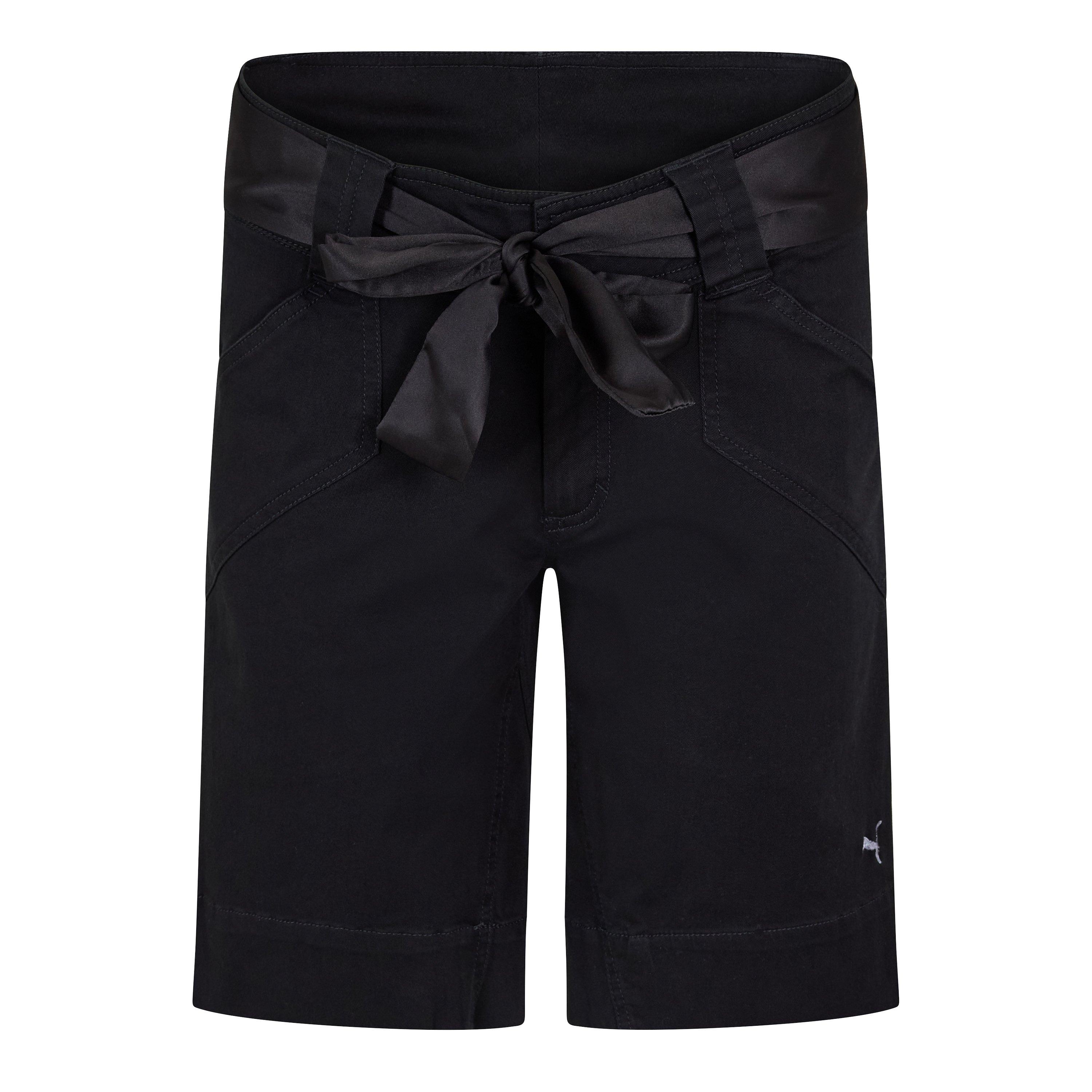 Black - Puma - Tie Belt Bermuda Shorts Womens - 1