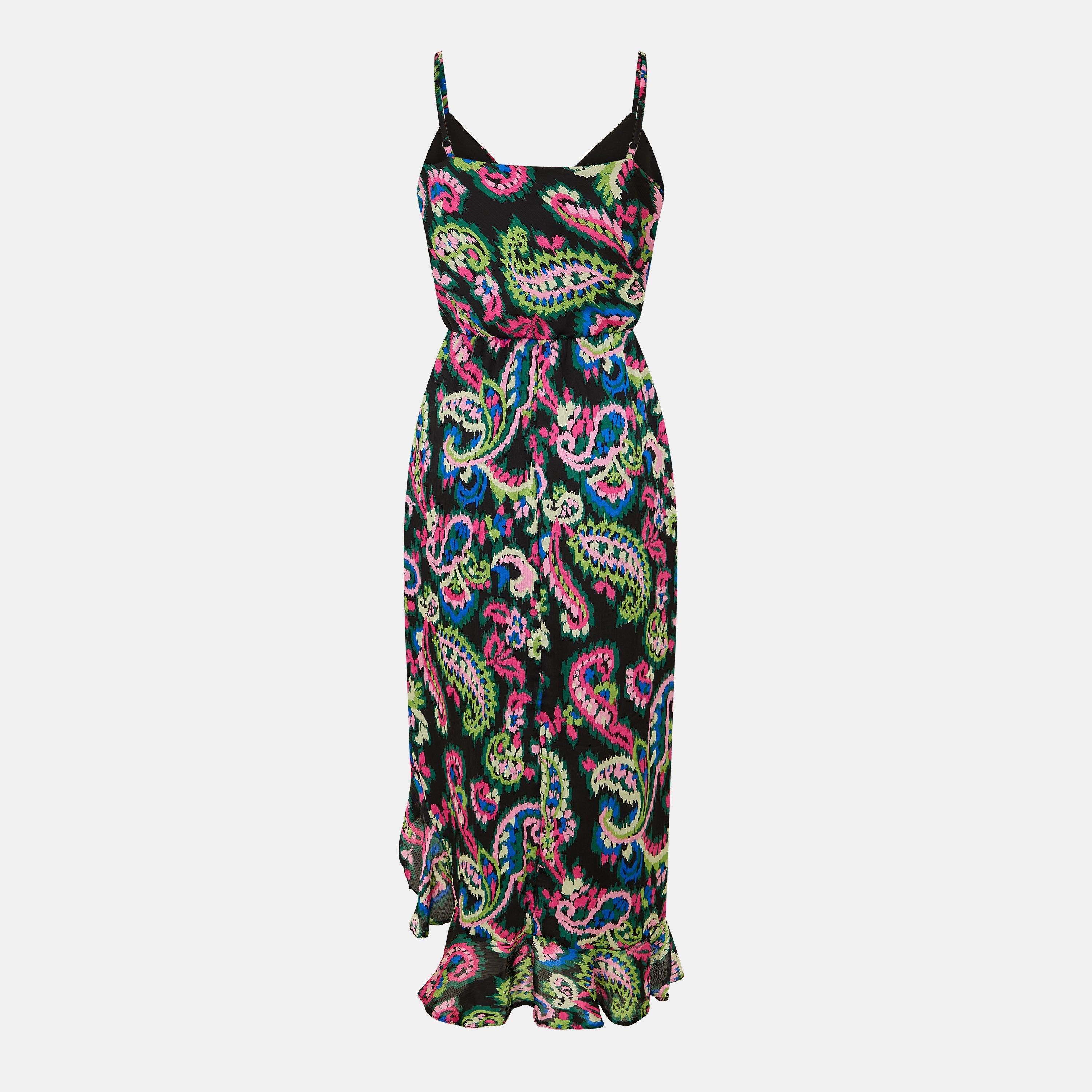 Multi - AX Paris - Multi Printed Wrap Over Strappy Midi Dress - 2