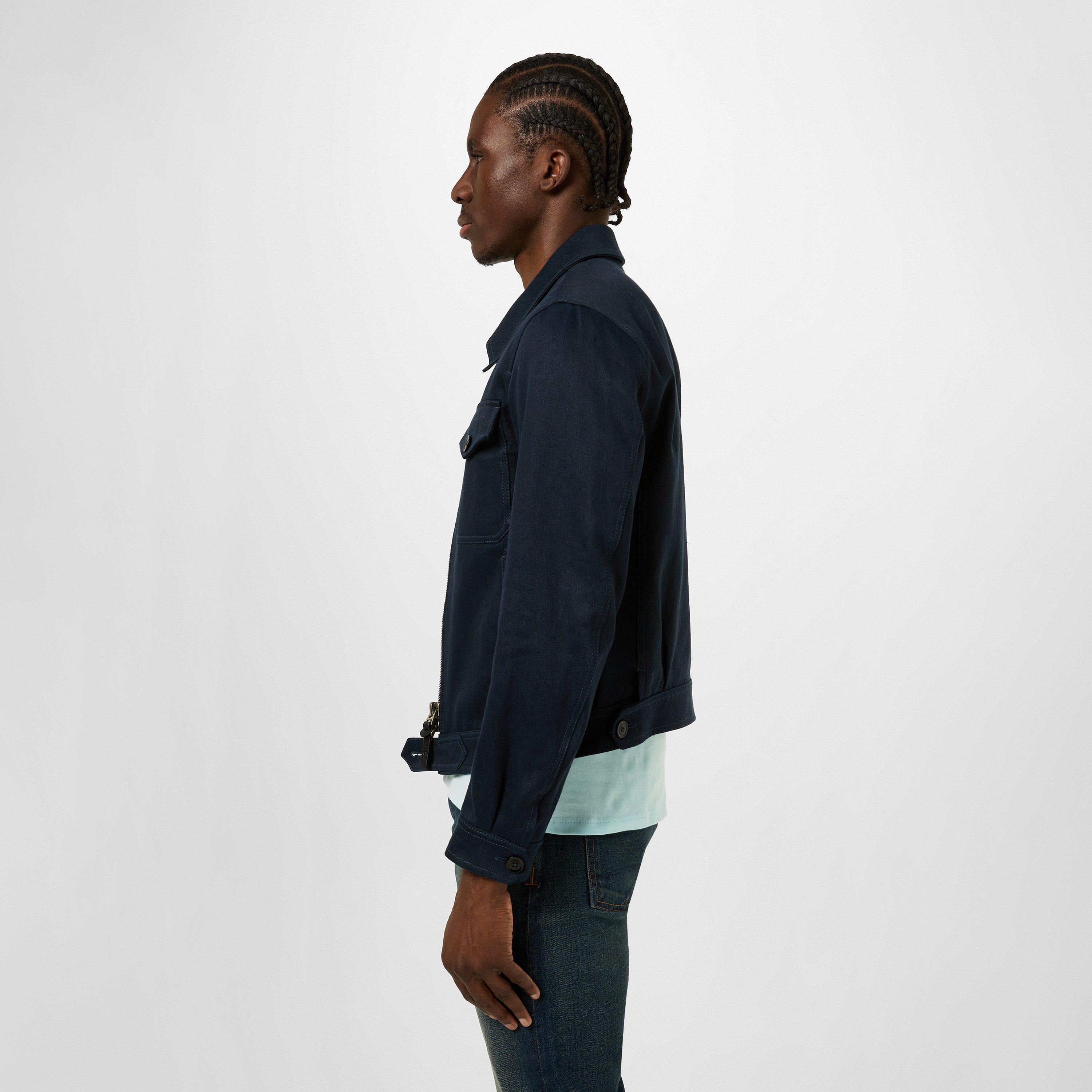 Indigo - Tom Ford - Men's Linen Cotton Long Sleeve Harrington Jacket - 2