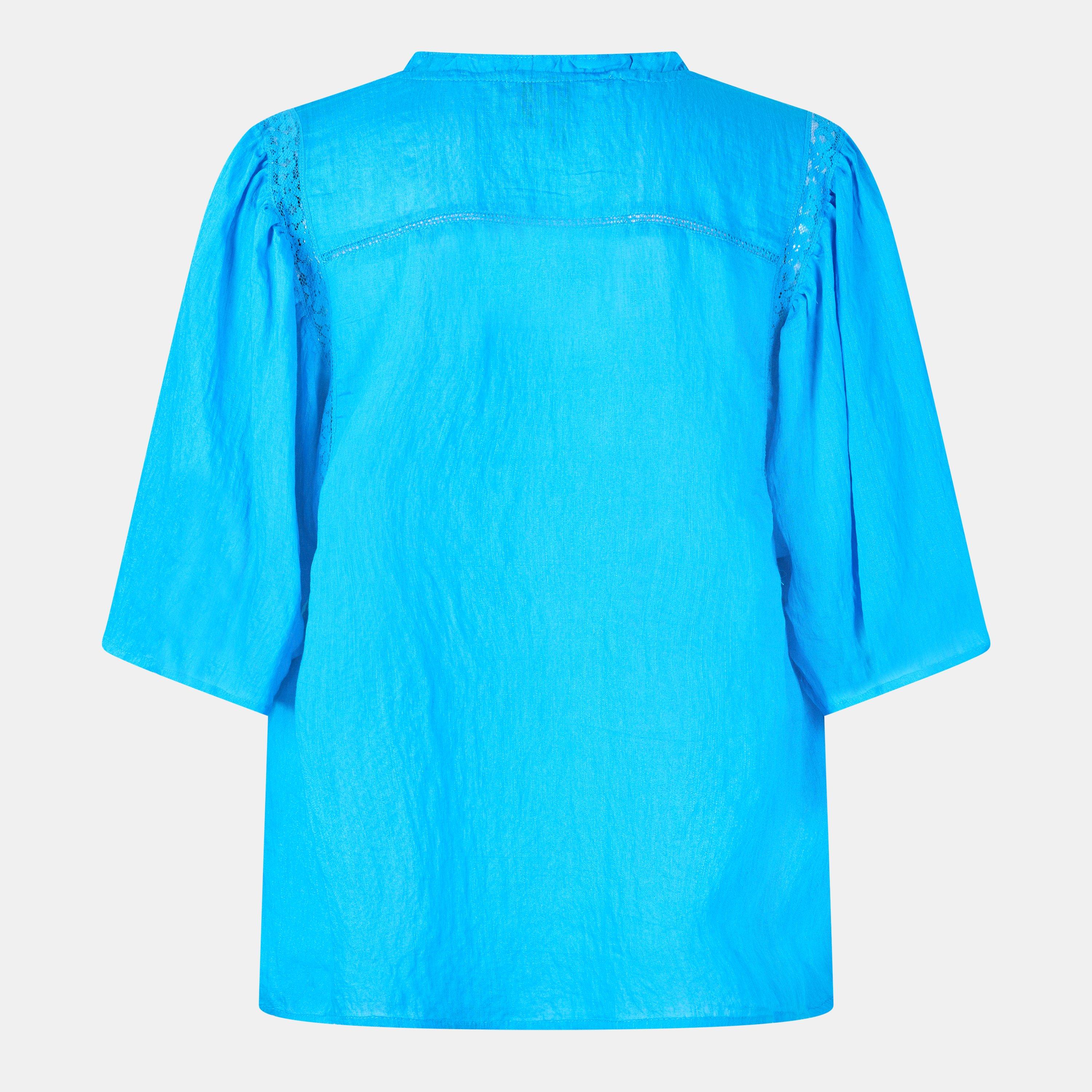 Dresden Blue - Vero Moda - Luca V-Neck Short-Sleeve Blouse - 2