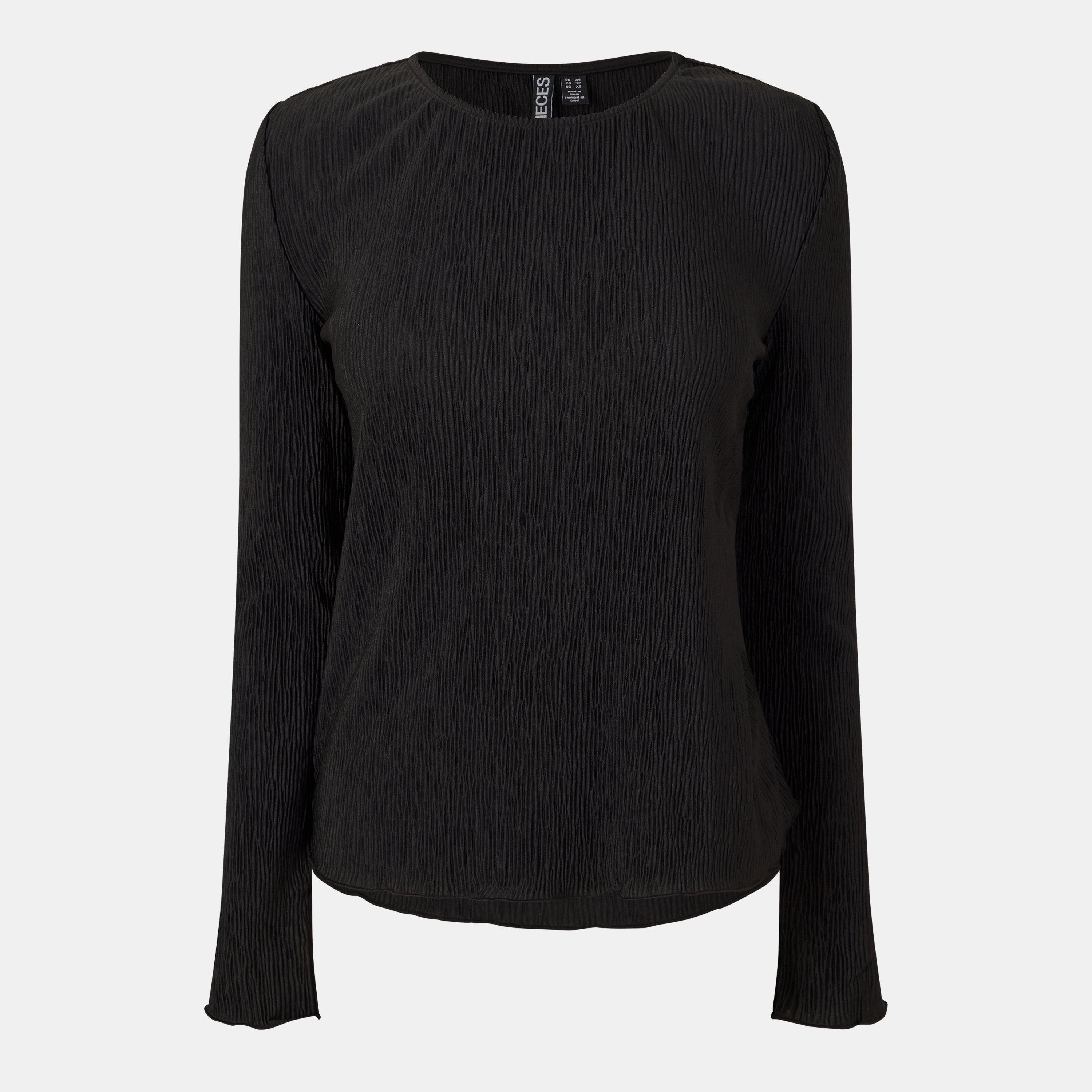Black - Pieces - Women's Short-Sleeve Blouse - 1