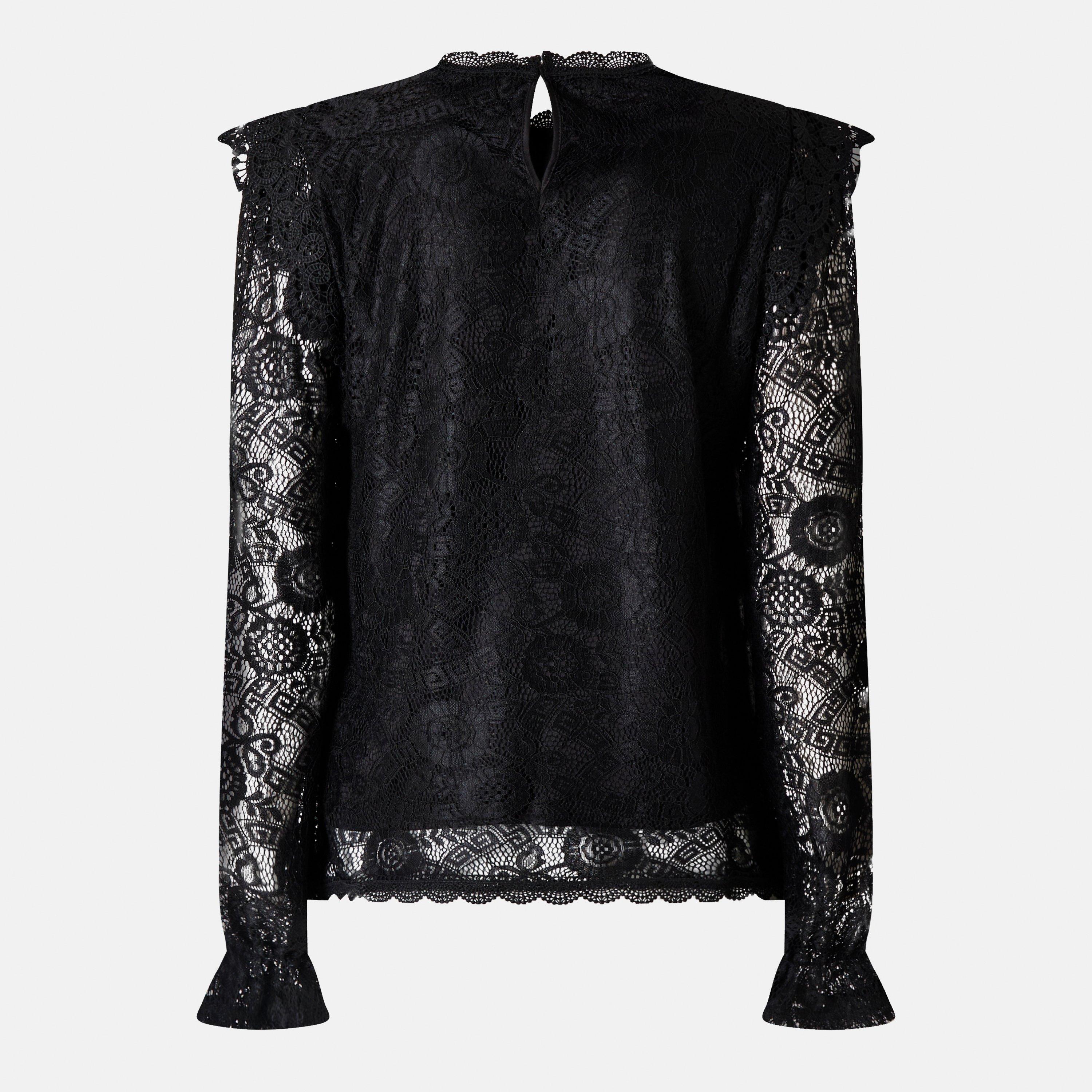 Schwarz - Pieces - Open Short-Sleeve Blouse - 2