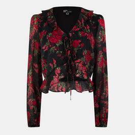 Nobodys Child Women's NC Lotus Short-Sleeve Blouse