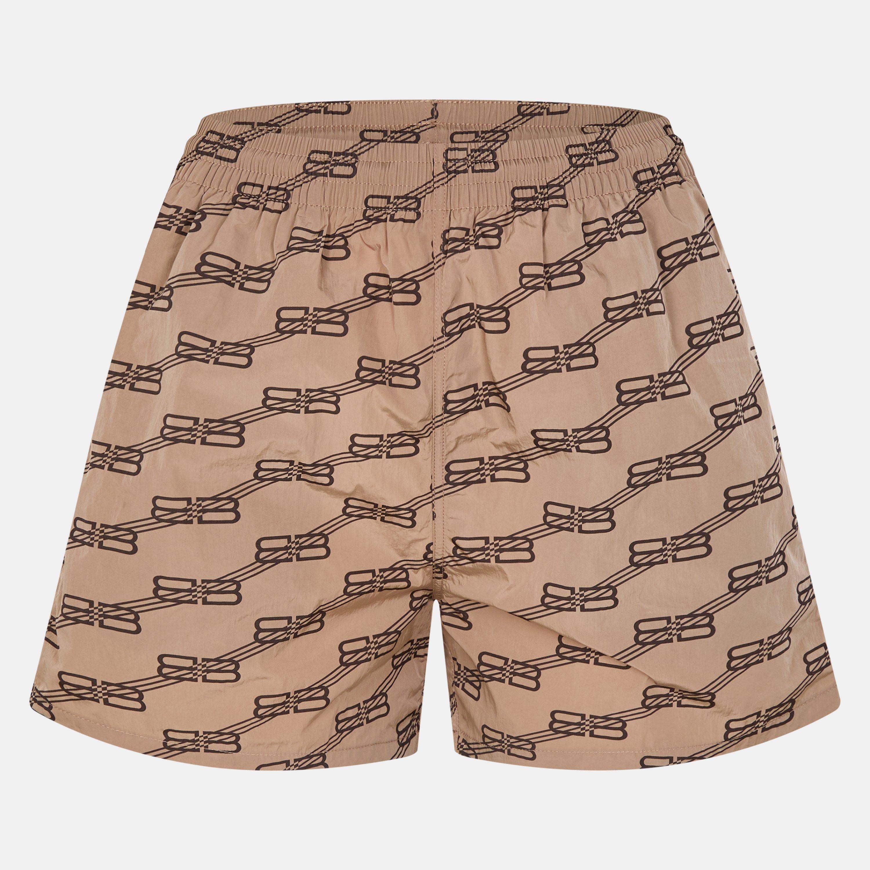 Beige/Brown - Balenciaga - Women's Jersey Shorts - 1