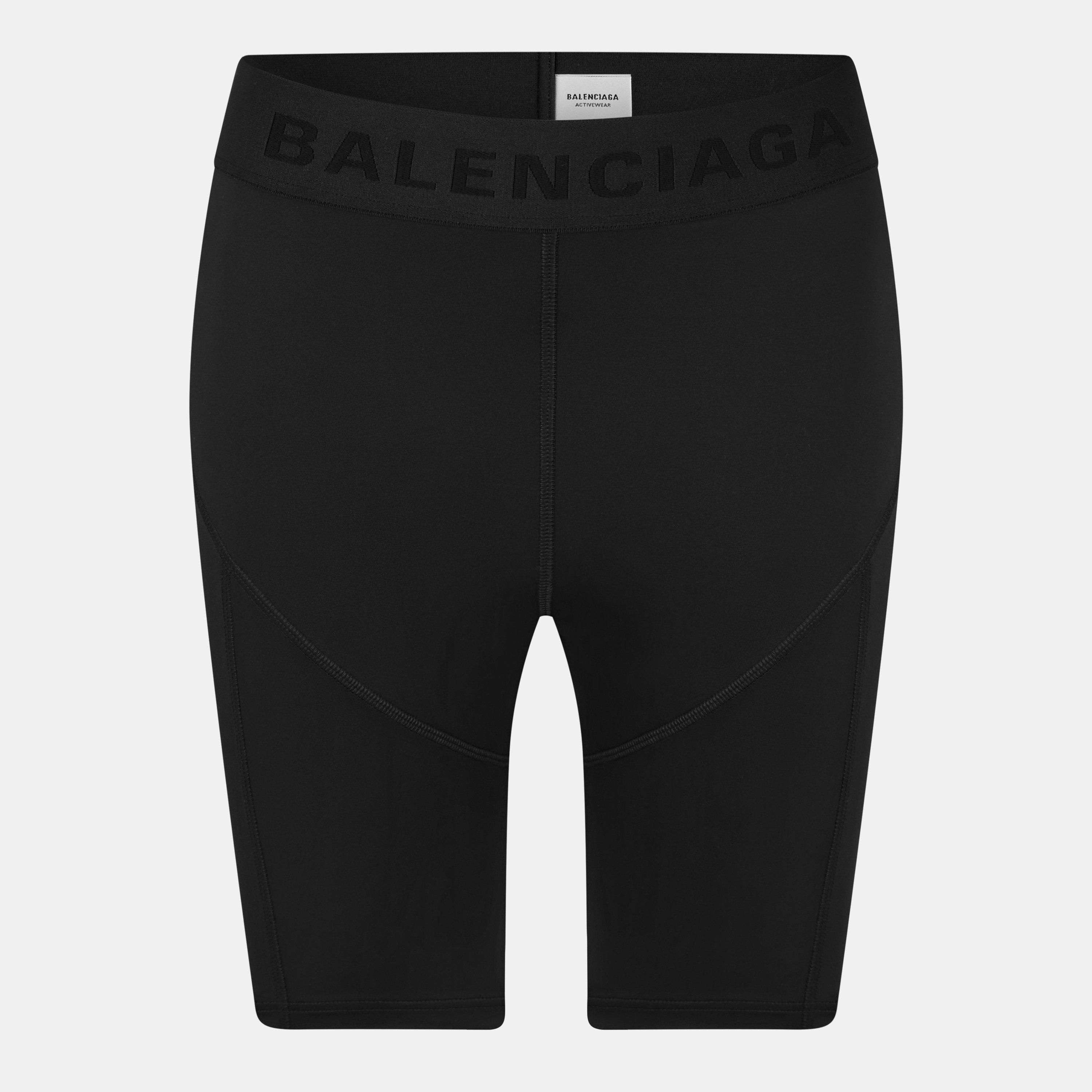 Balenciaga Women's Jersey Fleece Jogger Shorts - Black/White - 10 (S)