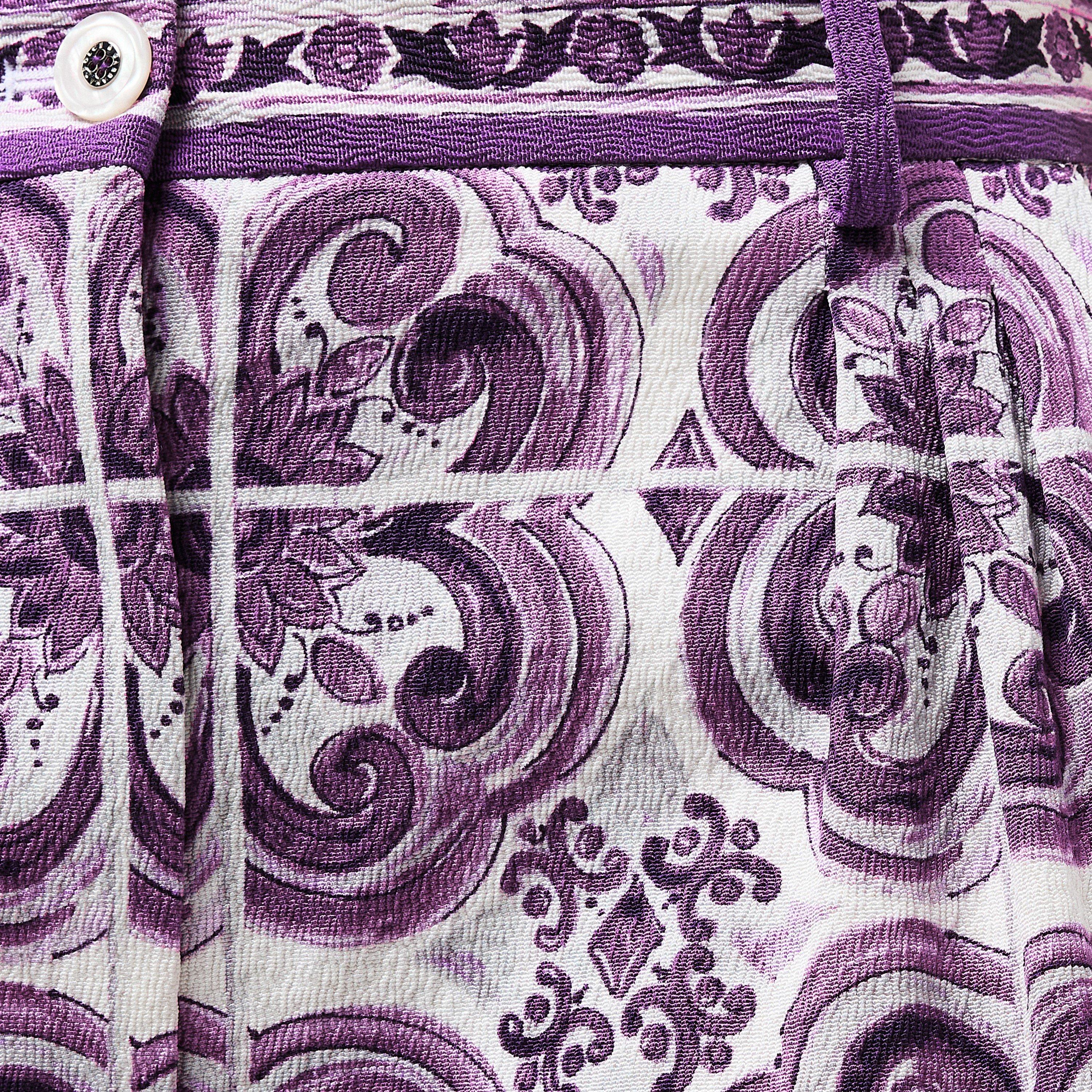 Maiolica Viola - Dolce and Gabbana - Women's Structured Tailored Shorts - 5