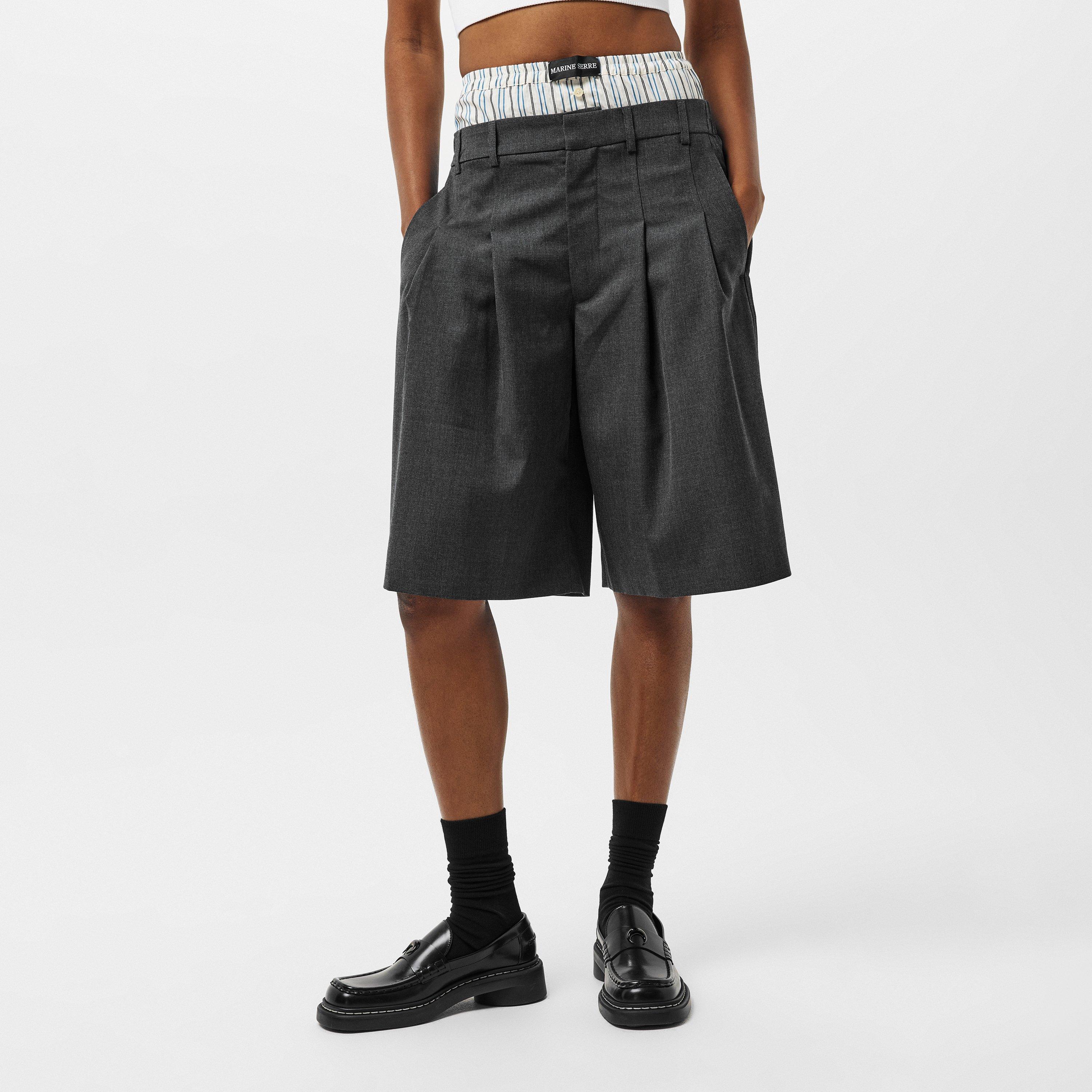 Grey - Marine Serre - Women's Tailored Shorts - 3