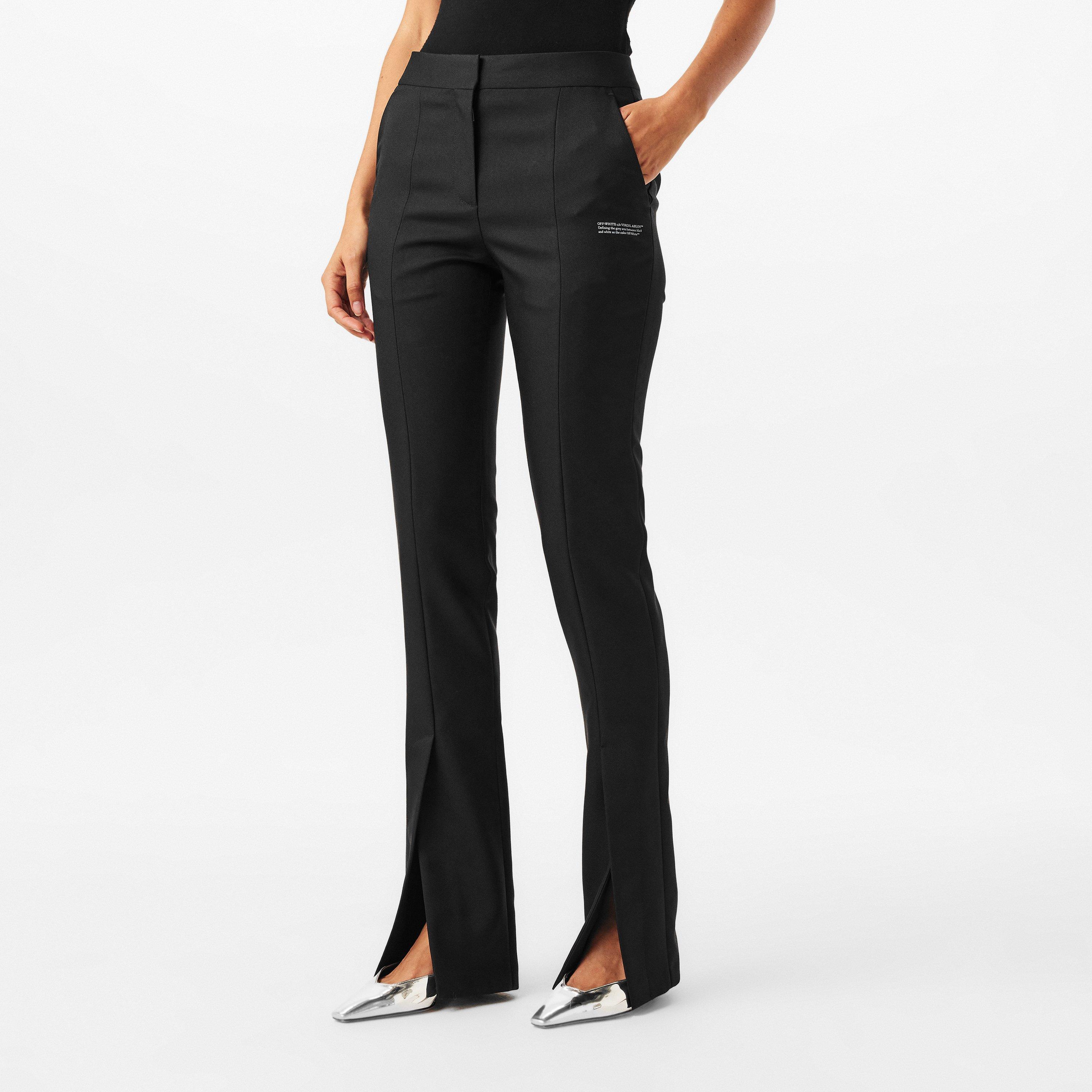 Black - Off White - Women's three quarter Track Trousers - 3