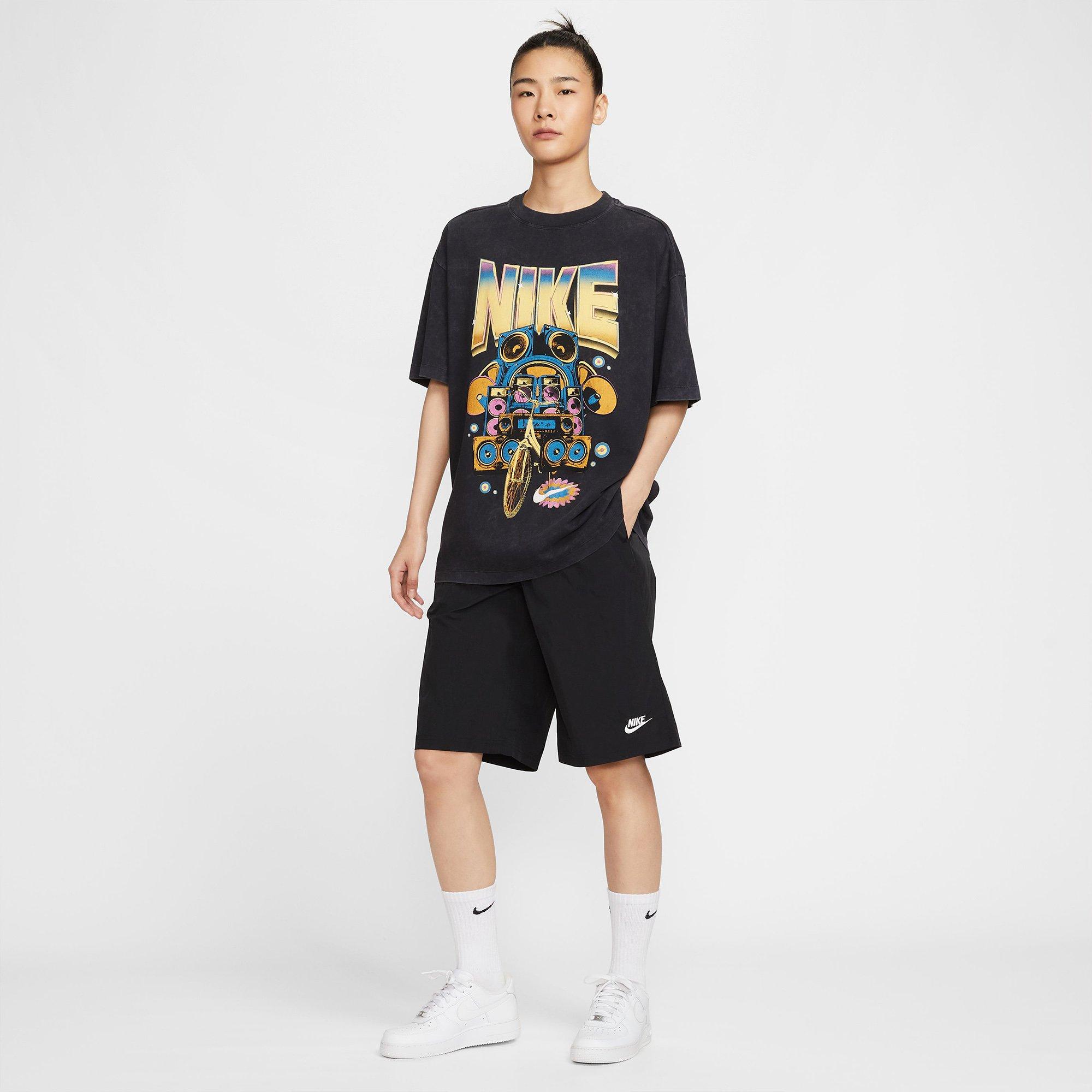 Black/Sail - Nike - Sportswear Womens Mid-Rise Loose Knee-Length Shorts - 4