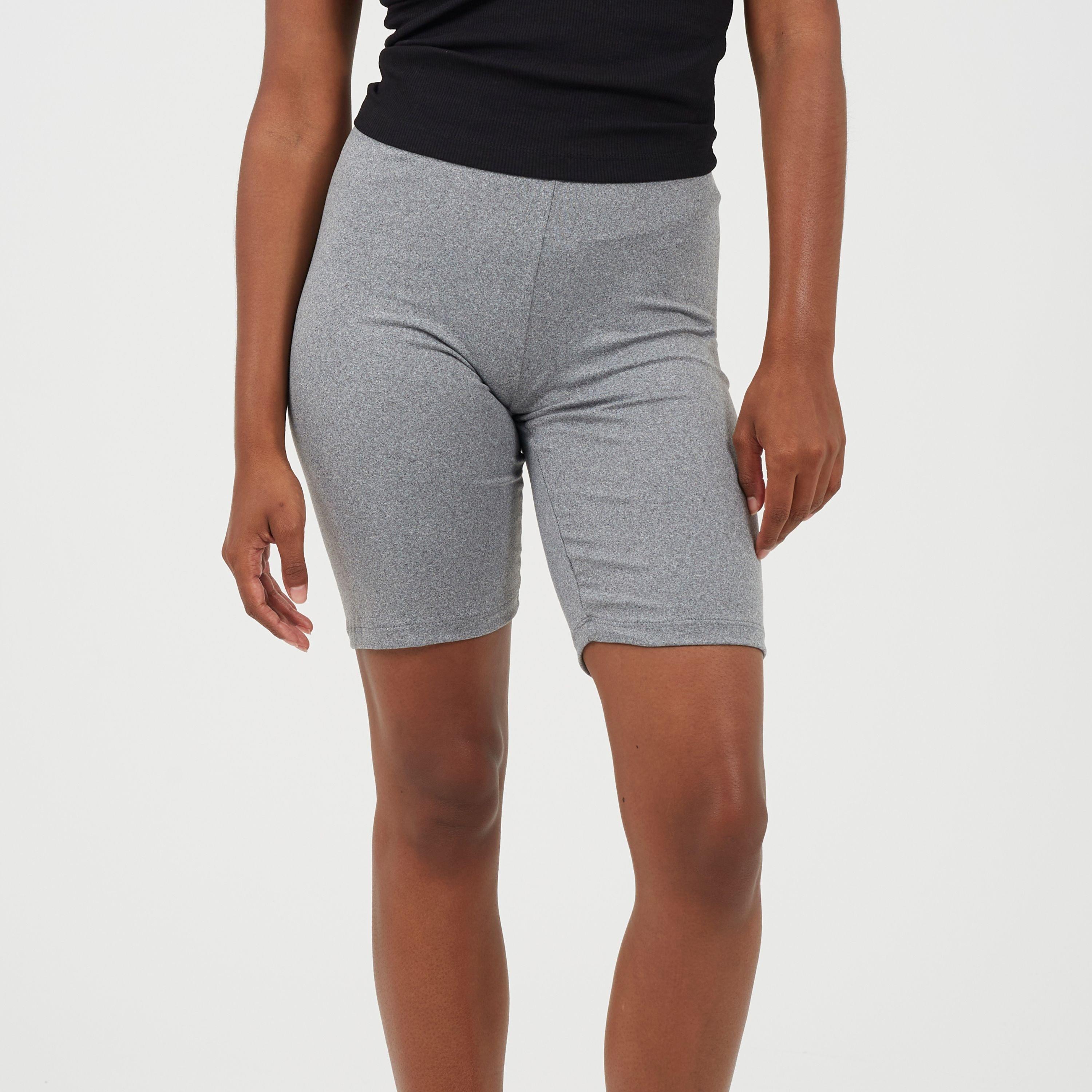 Brave Soul Women's Classic Grey Cycling Shorts - Grey Marl - 10 (S)