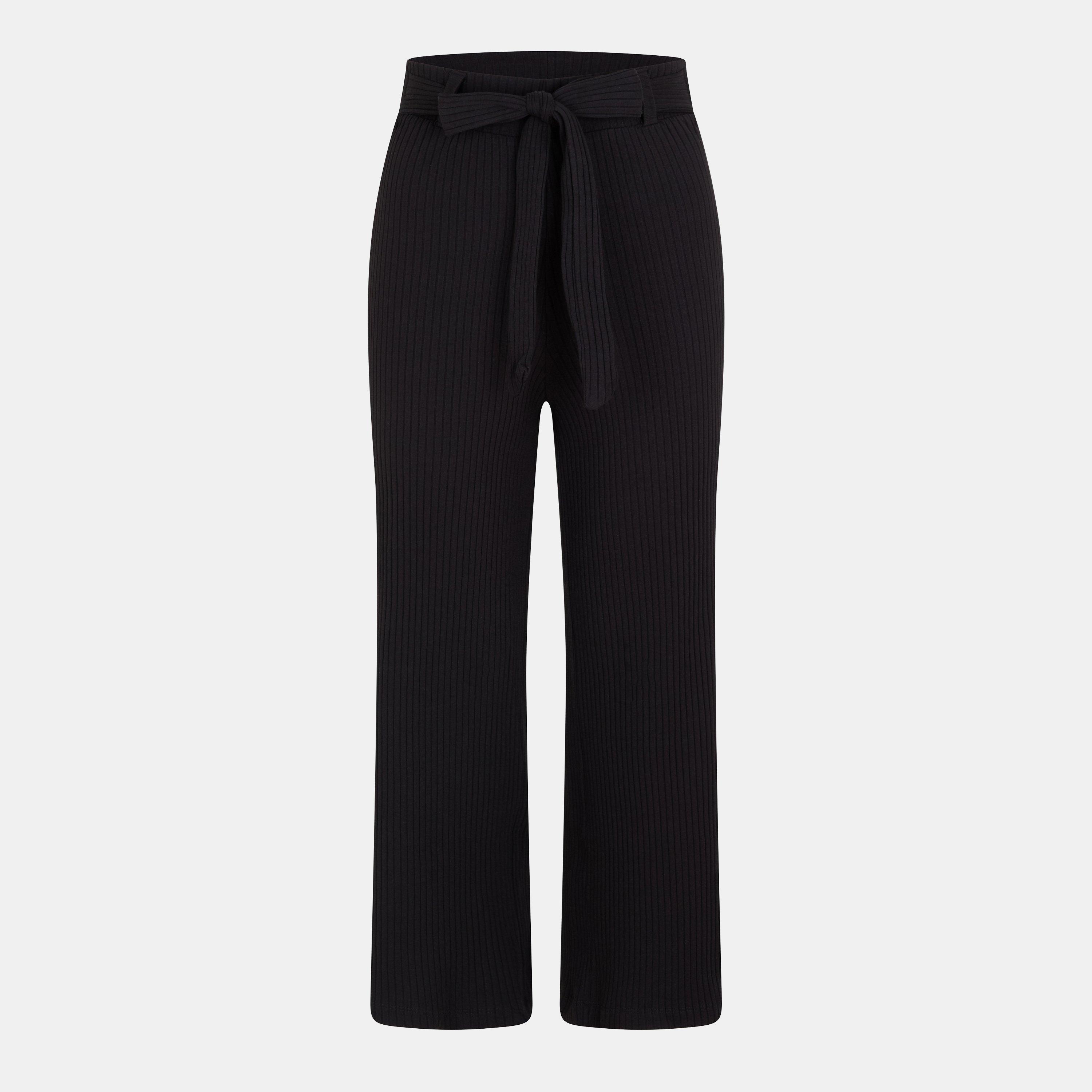Black - Brave Soul - Rib Trousers with Tie Belt - 1