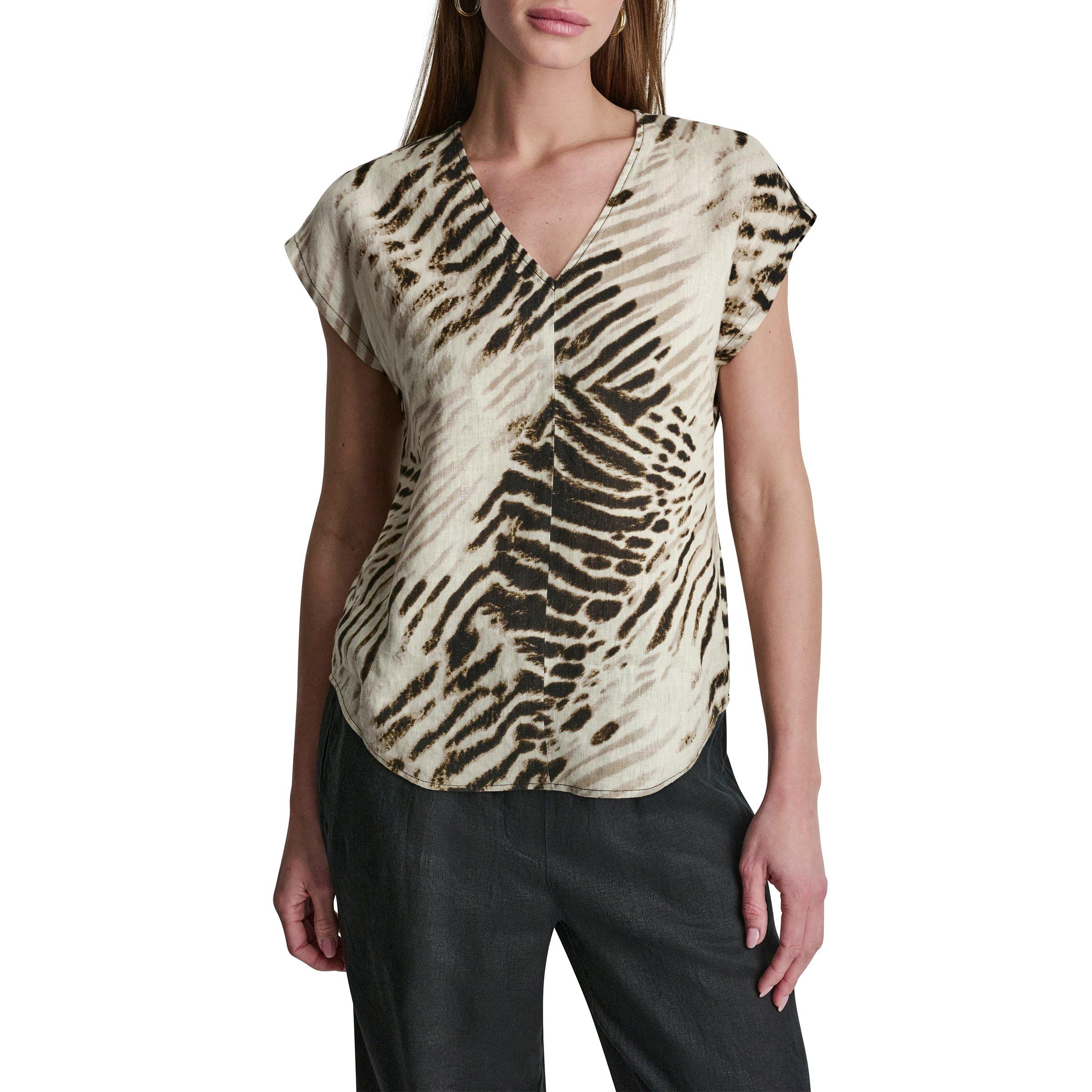 Brushed Sandbed - DKNY - Women's Short Sleeve Blouse - 3