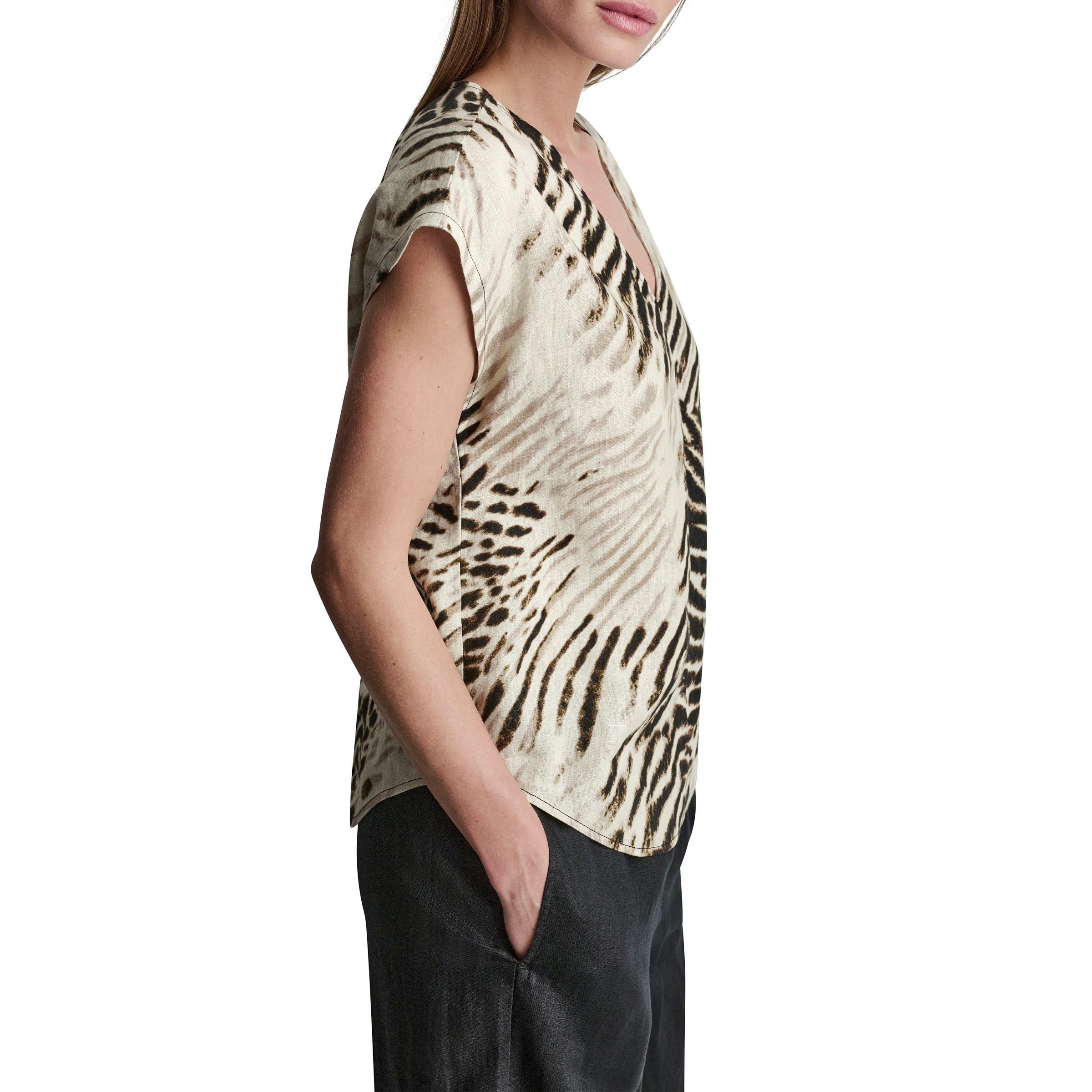 Brushed Sandbed - DKNY - Women's Short Sleeve Blouse - 5