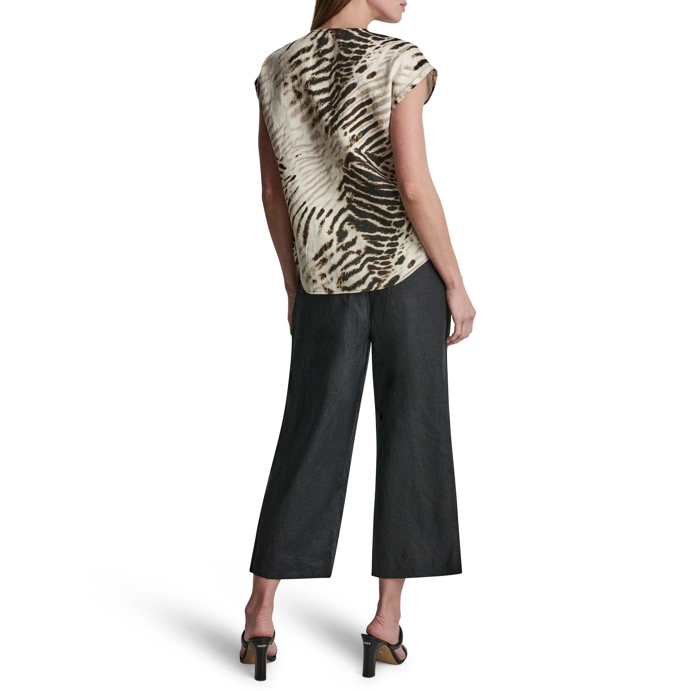 Brushed Sandbed - DKNY - Women's Short Sleeve Blouse - 8