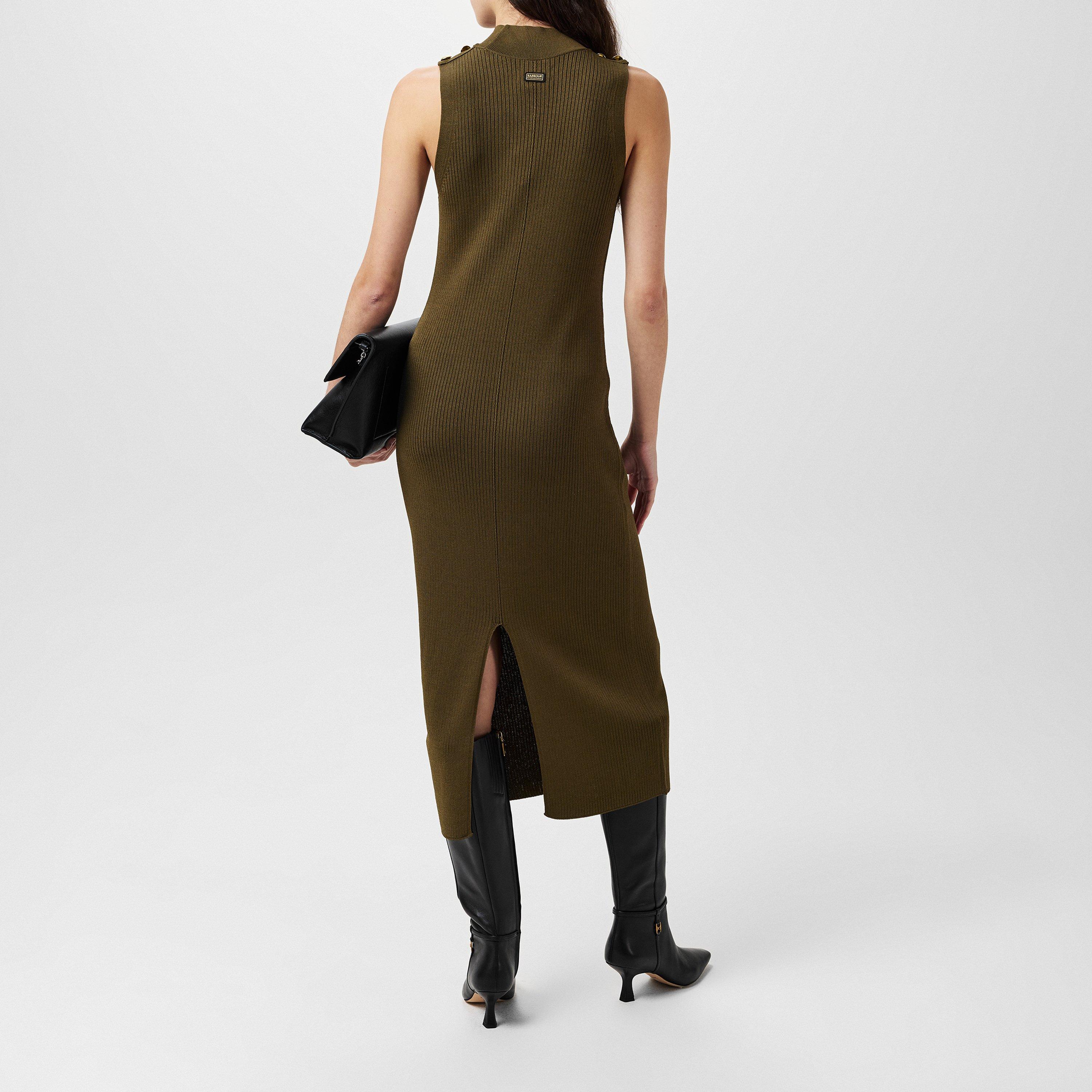Empire Green - Barbour International - Milla Knitted Midi Dress - 3